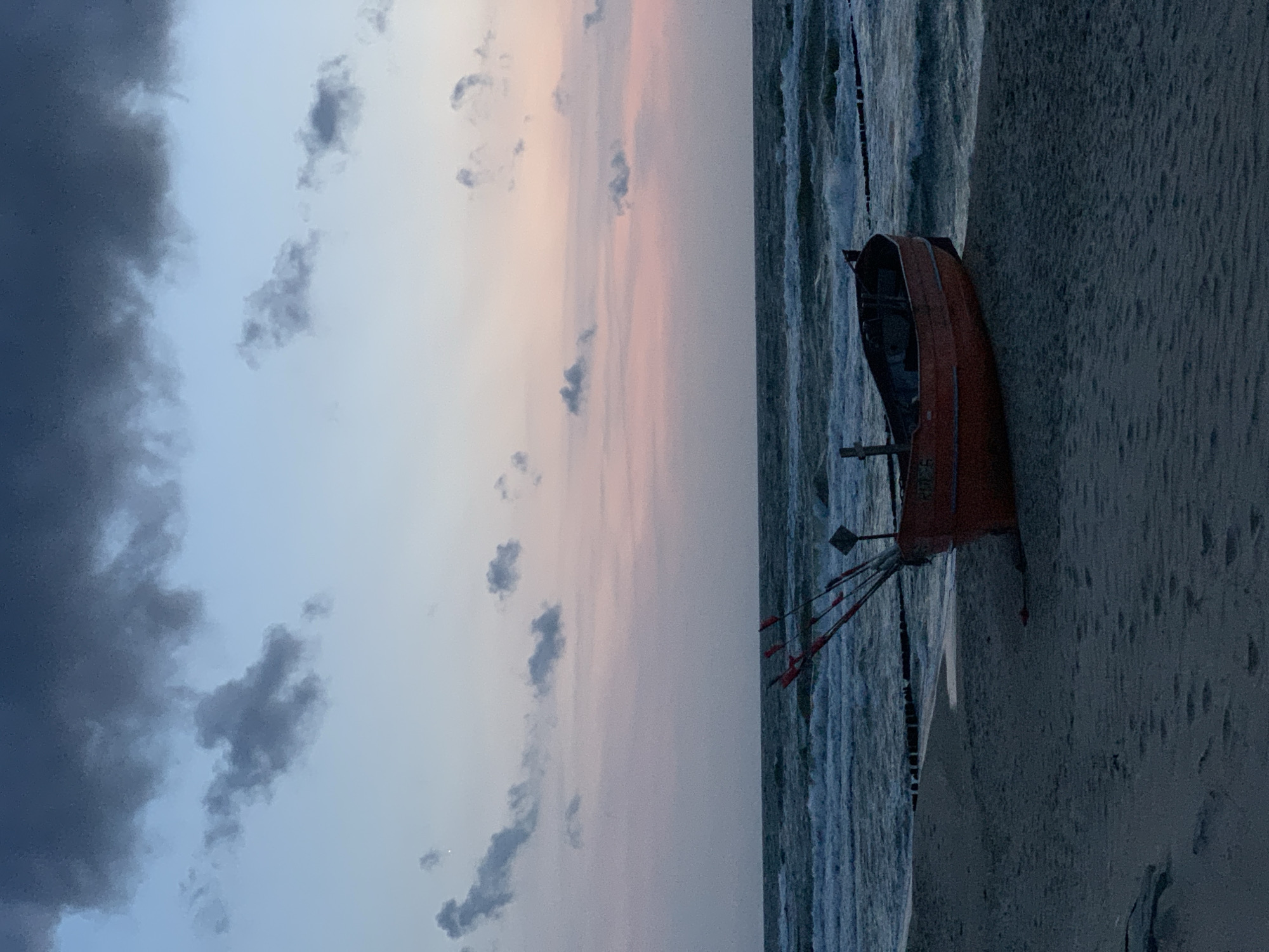 Rewal beach at dusk, pastel sky over the Polish coast