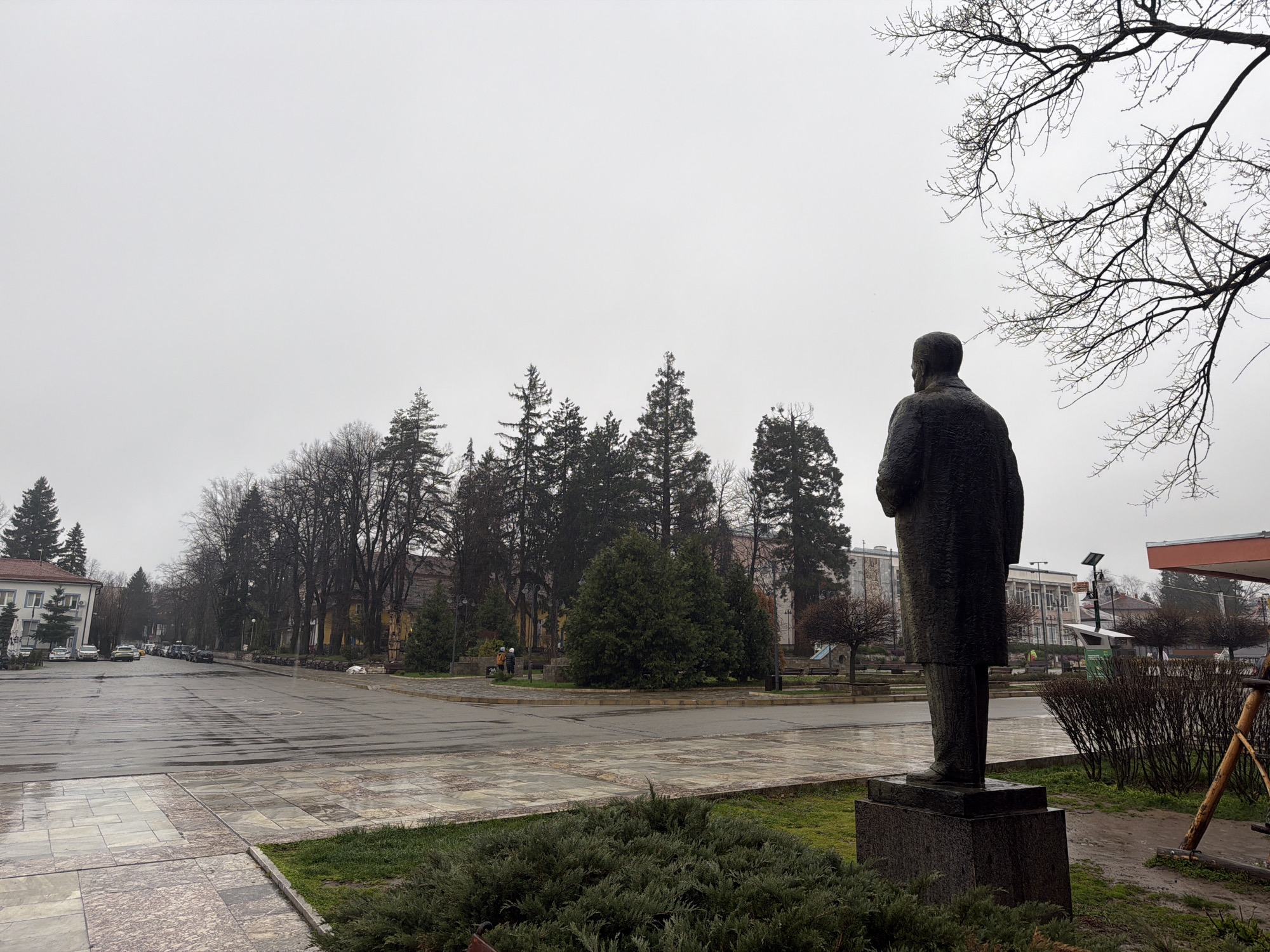 Rainy morning scenes documented across Berkovitsa, Bulgaria