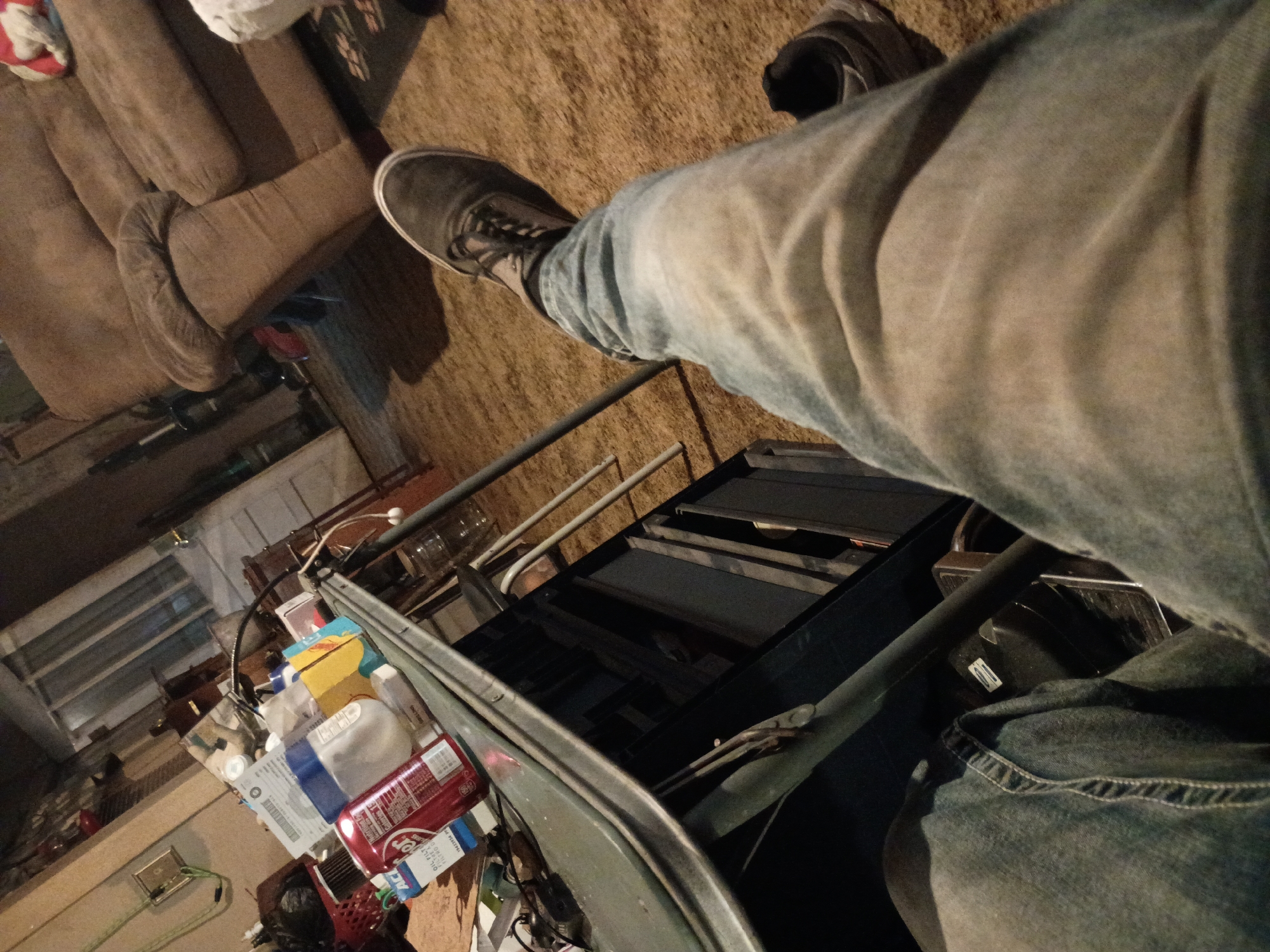 Person accesses toolbox during early morning hours in Clarksville