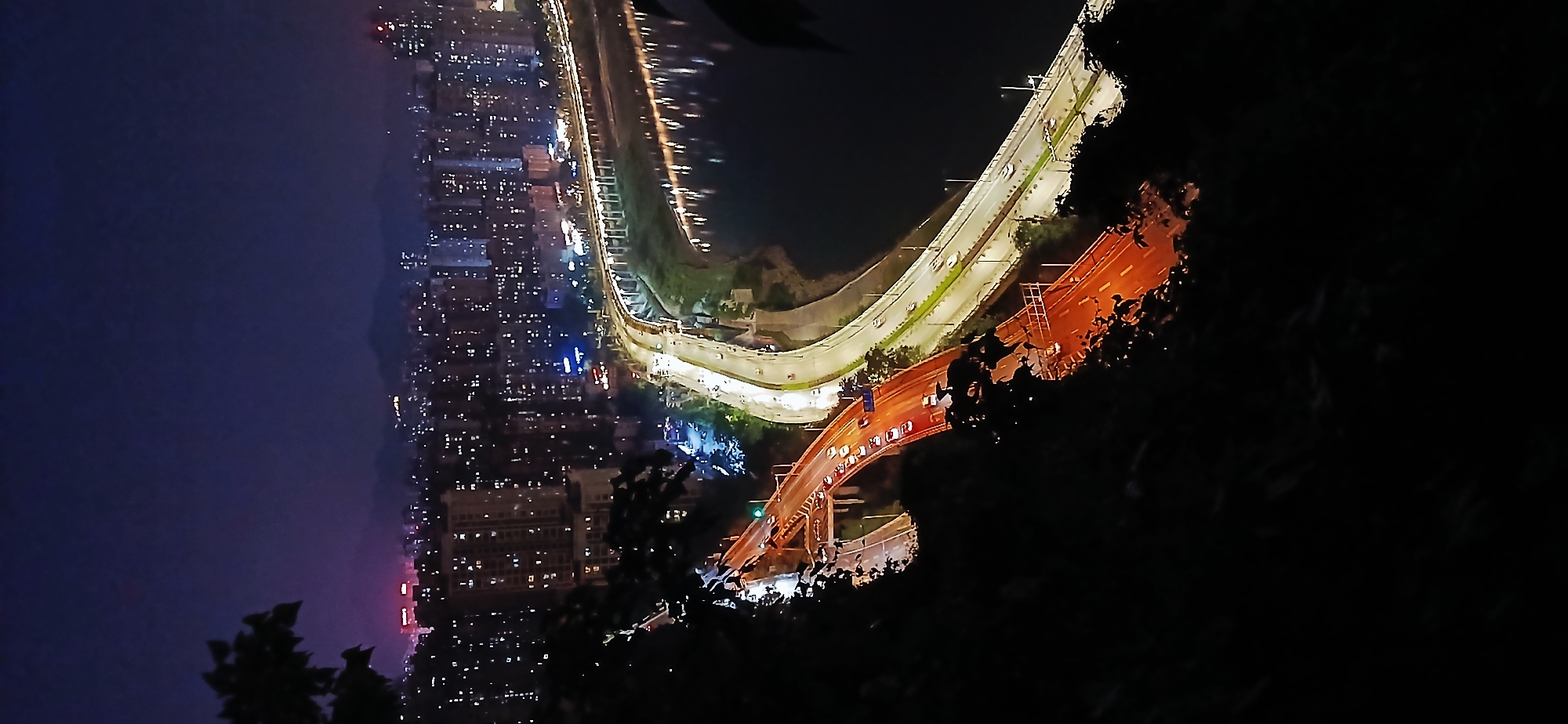 Nighttime urban views captured in Chongqing's Shapingba District