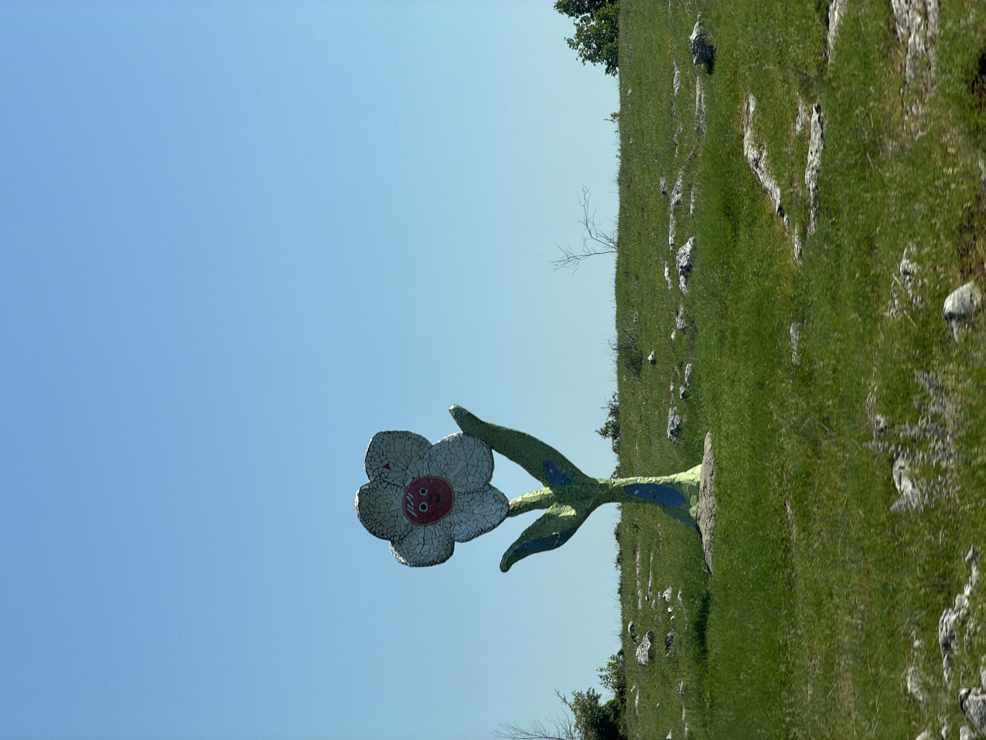 Mosaic flower sculpture observed in Karlukovo, Bulgaria