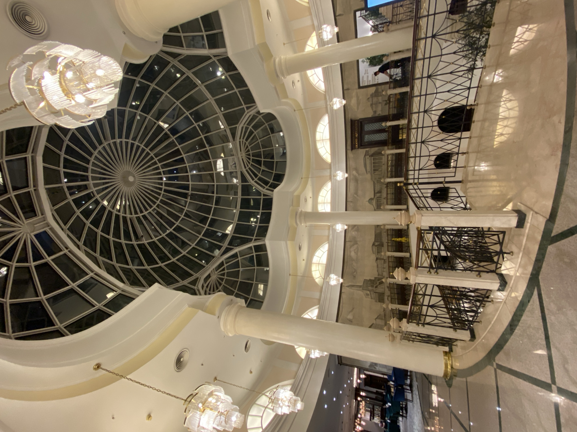 Tourist documents Hotel Metropol's ornate lobby and atrium spaces