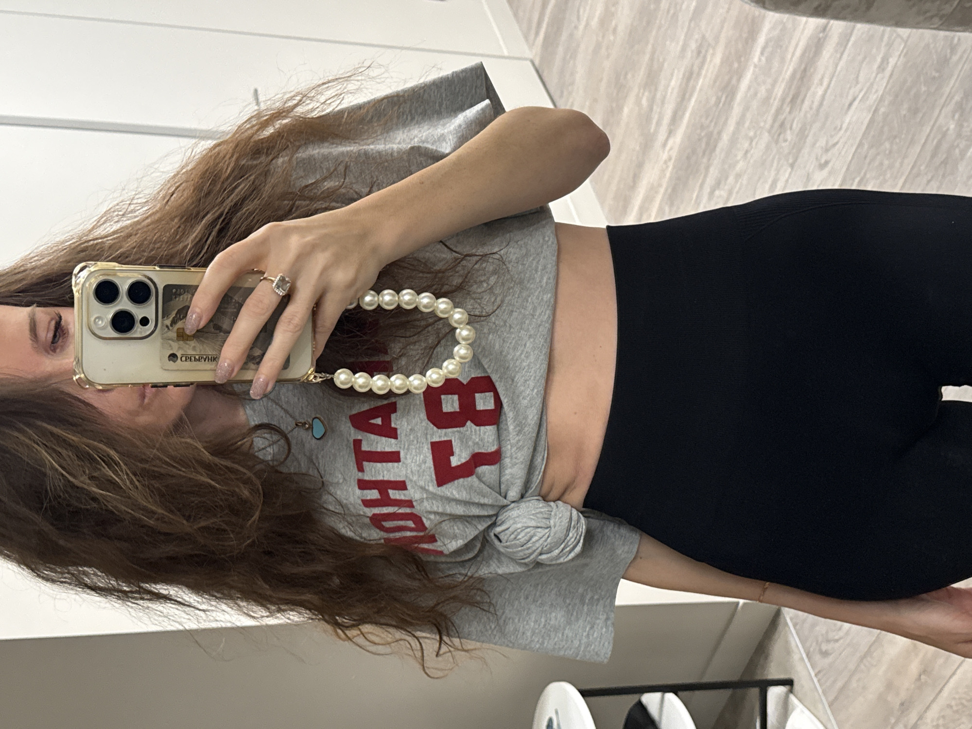Woman takes selfie in Khimki room