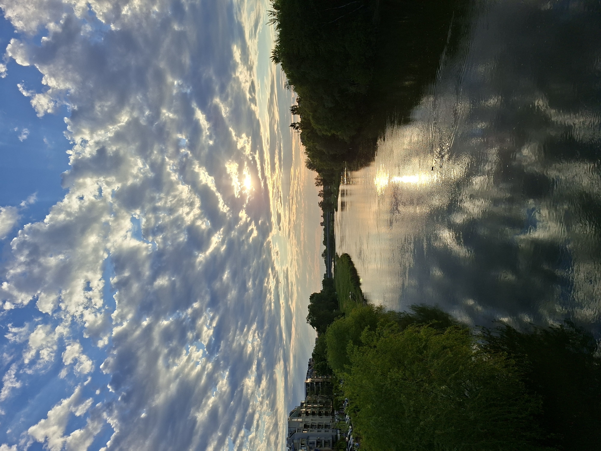 Sunset view captured along Maritsa River in Plovdiv, Bulgaria