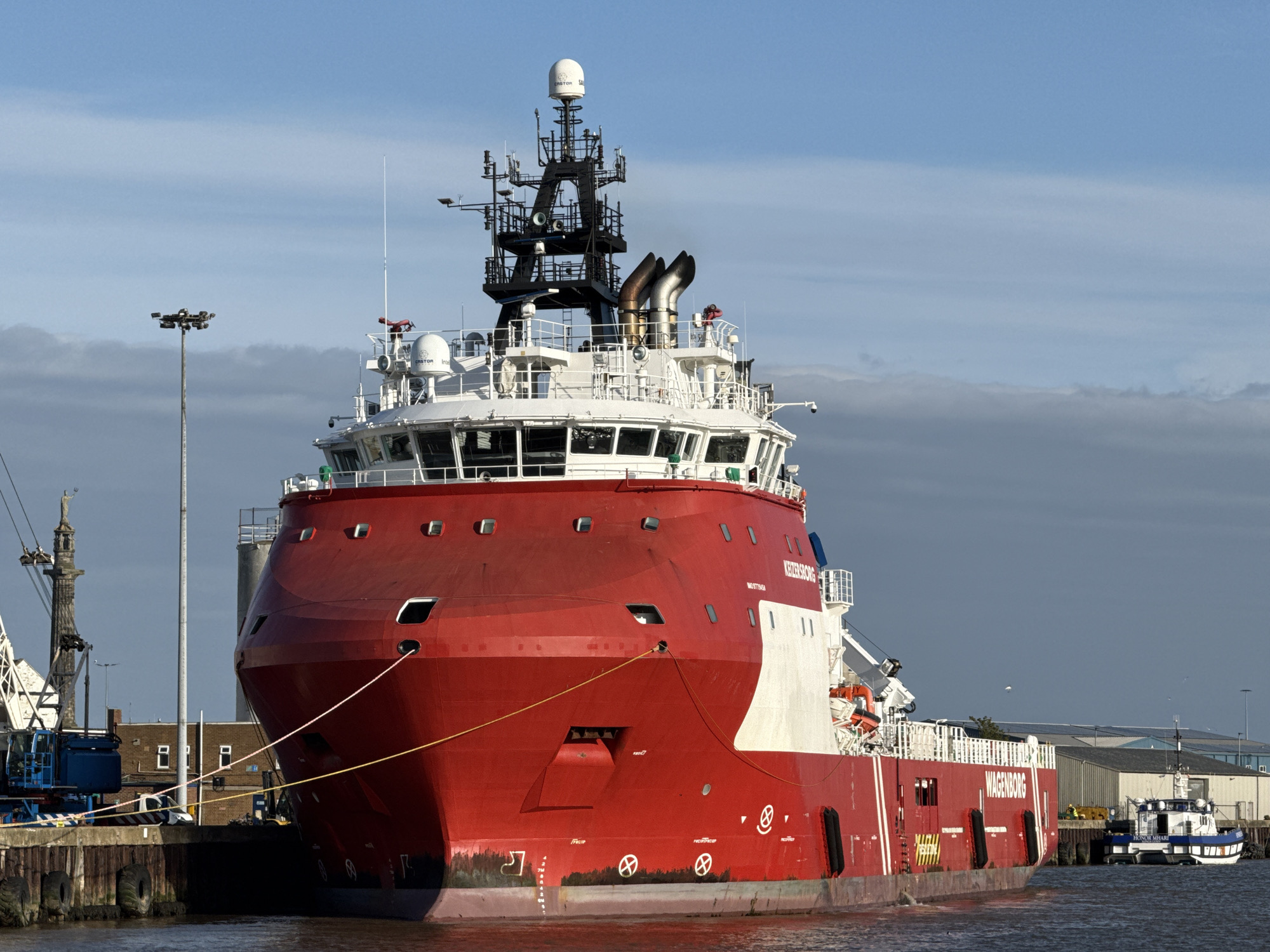 Offshore supply vessel docks at Gorleston-on-Sea port