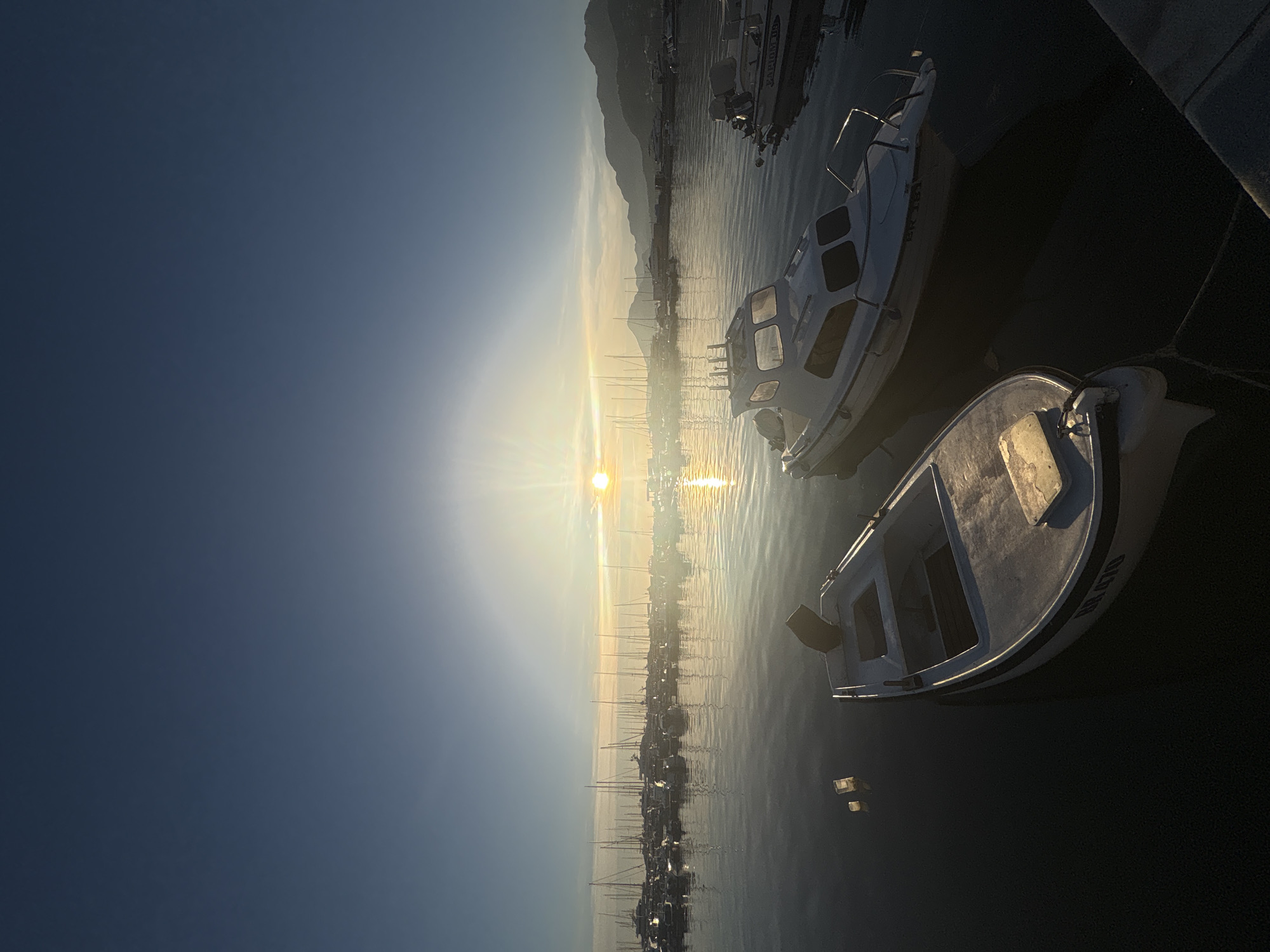 Golden hour documentation of Bar Montenegro's harbor and coastline