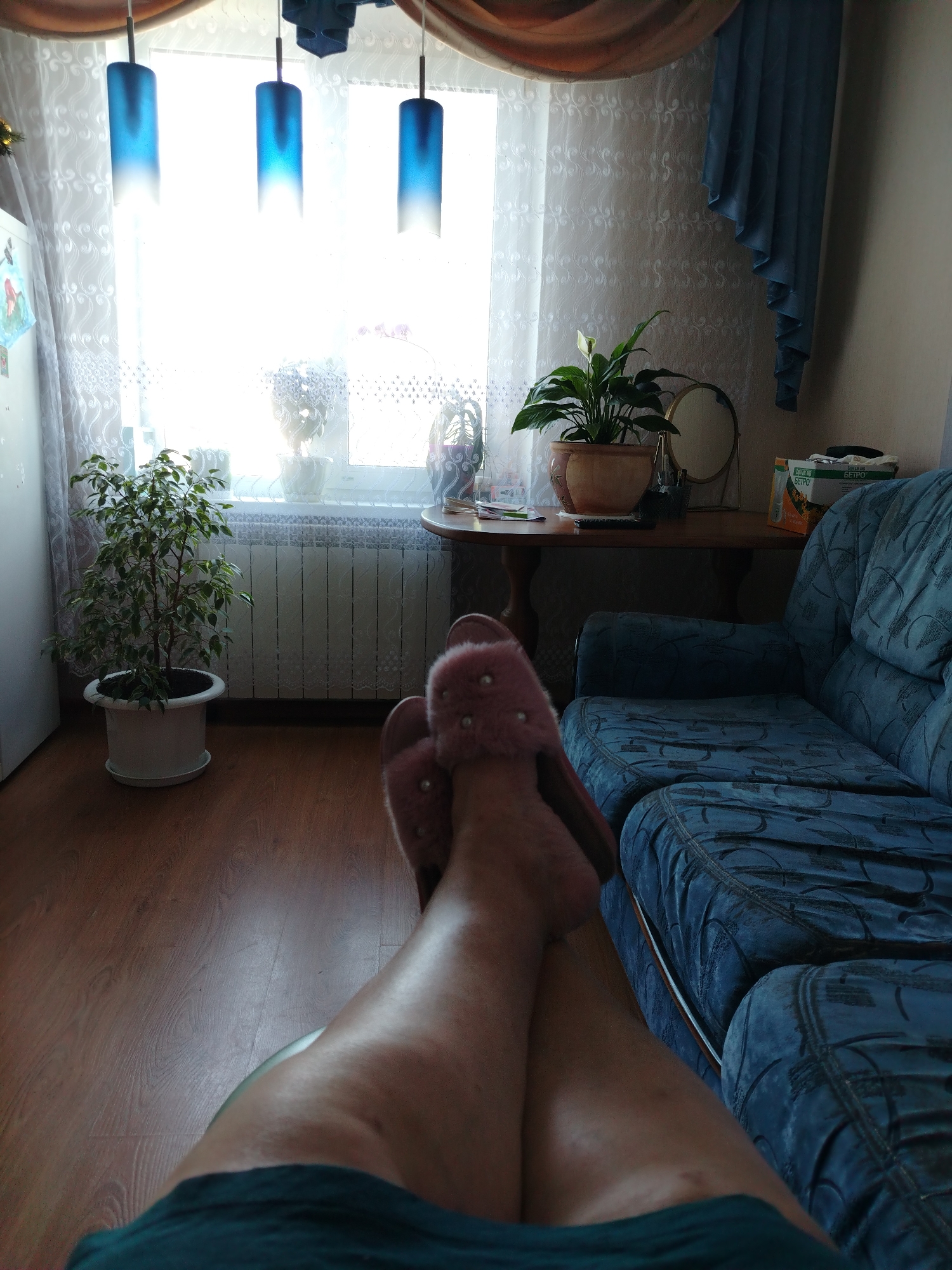 Morning routine captured in Belarusian home with breakfast oatmeal
