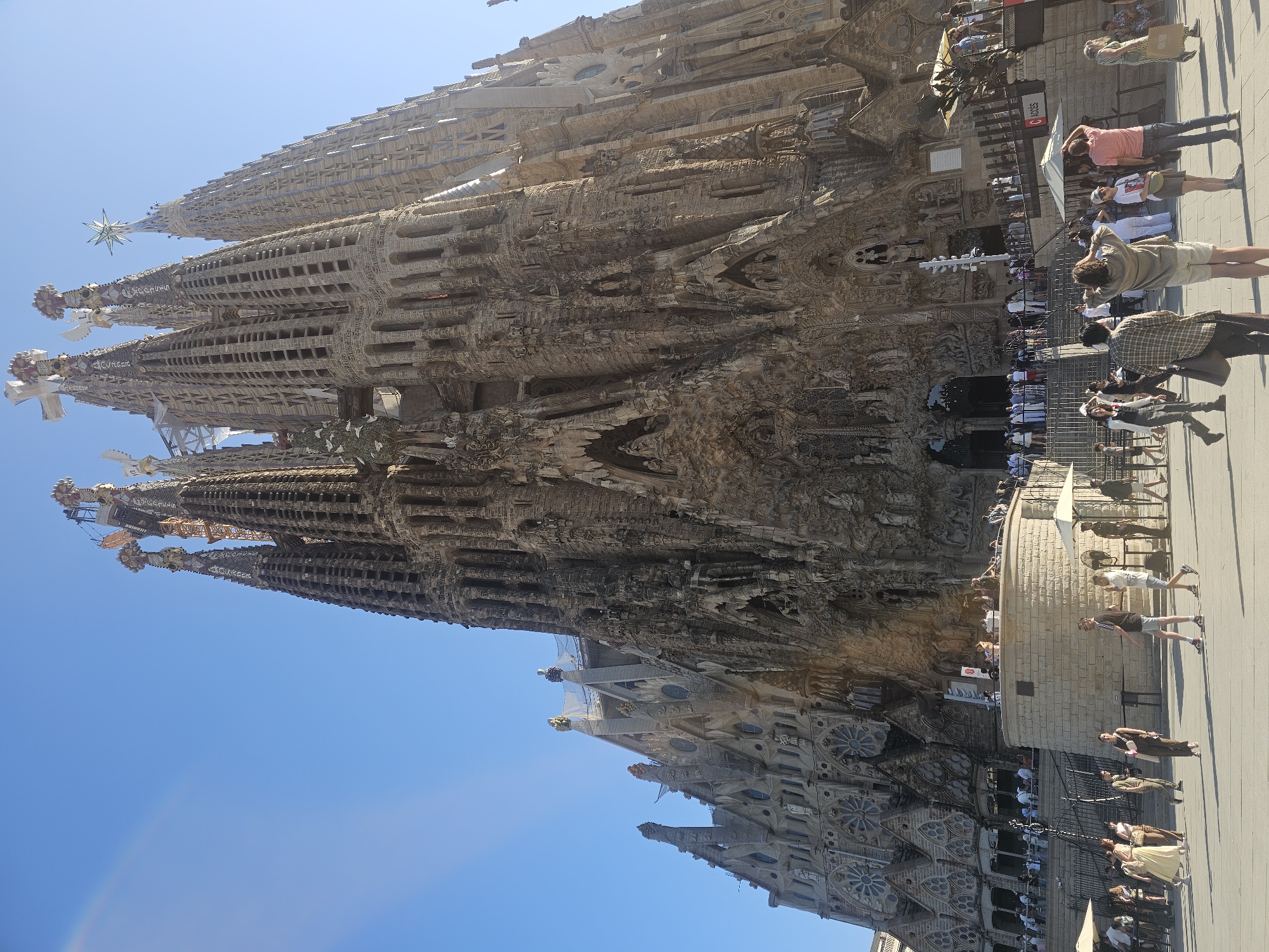 Sagrada Família on a busy sunny afternoon in Barcelona