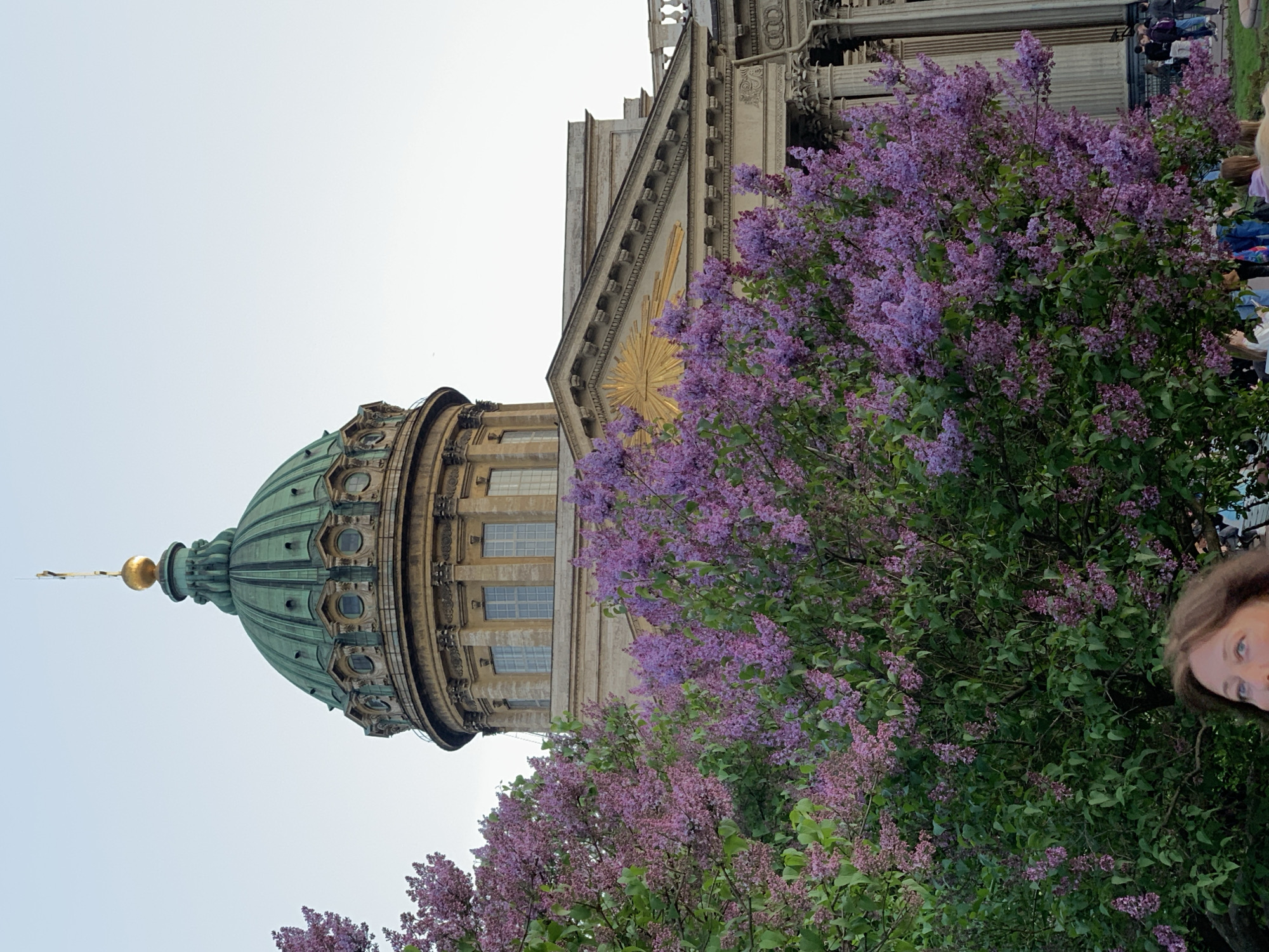 Spring lilacs frame Kazan Cathedral in Saint Petersburg