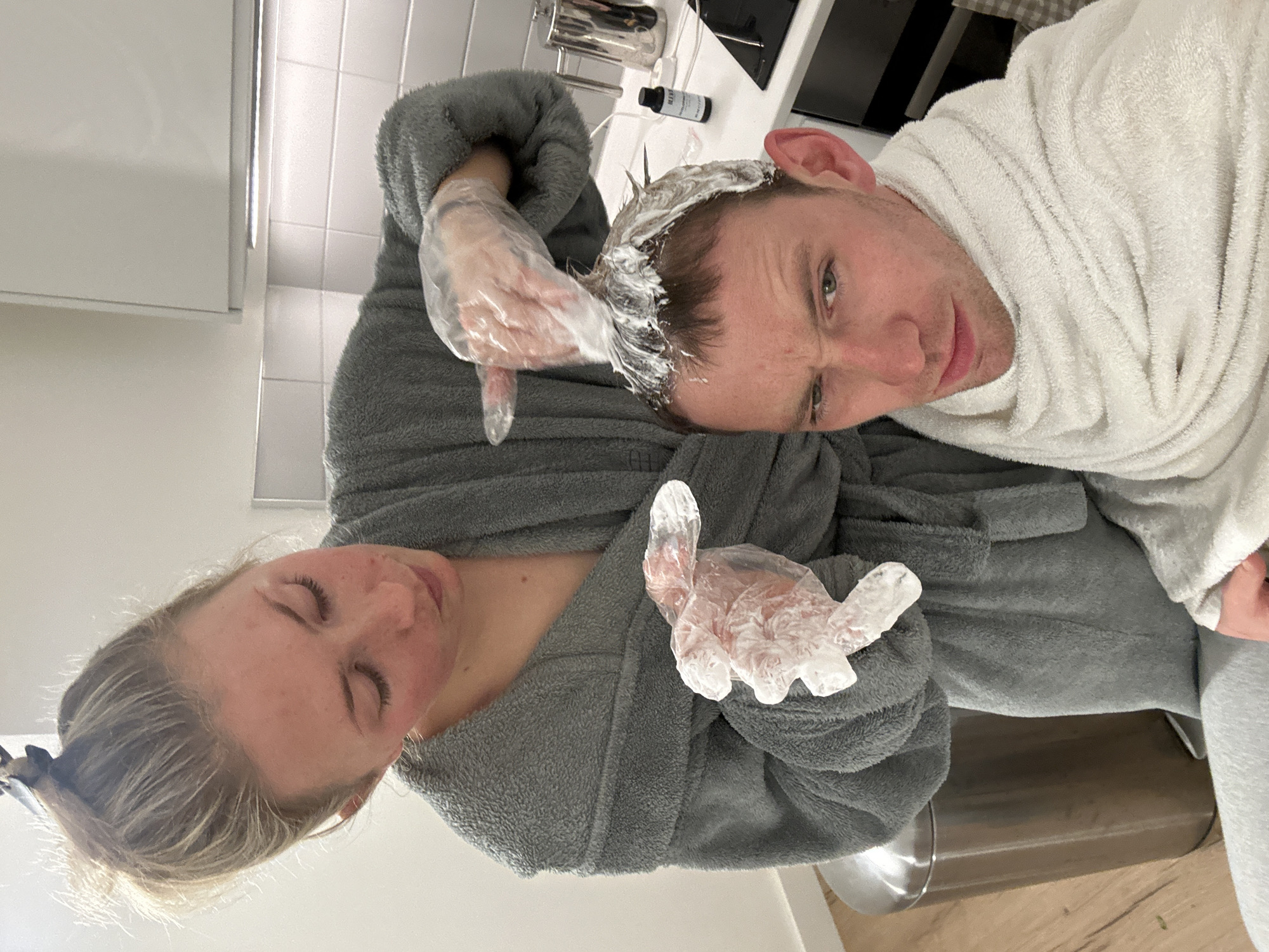Home hair treatment session documented in London