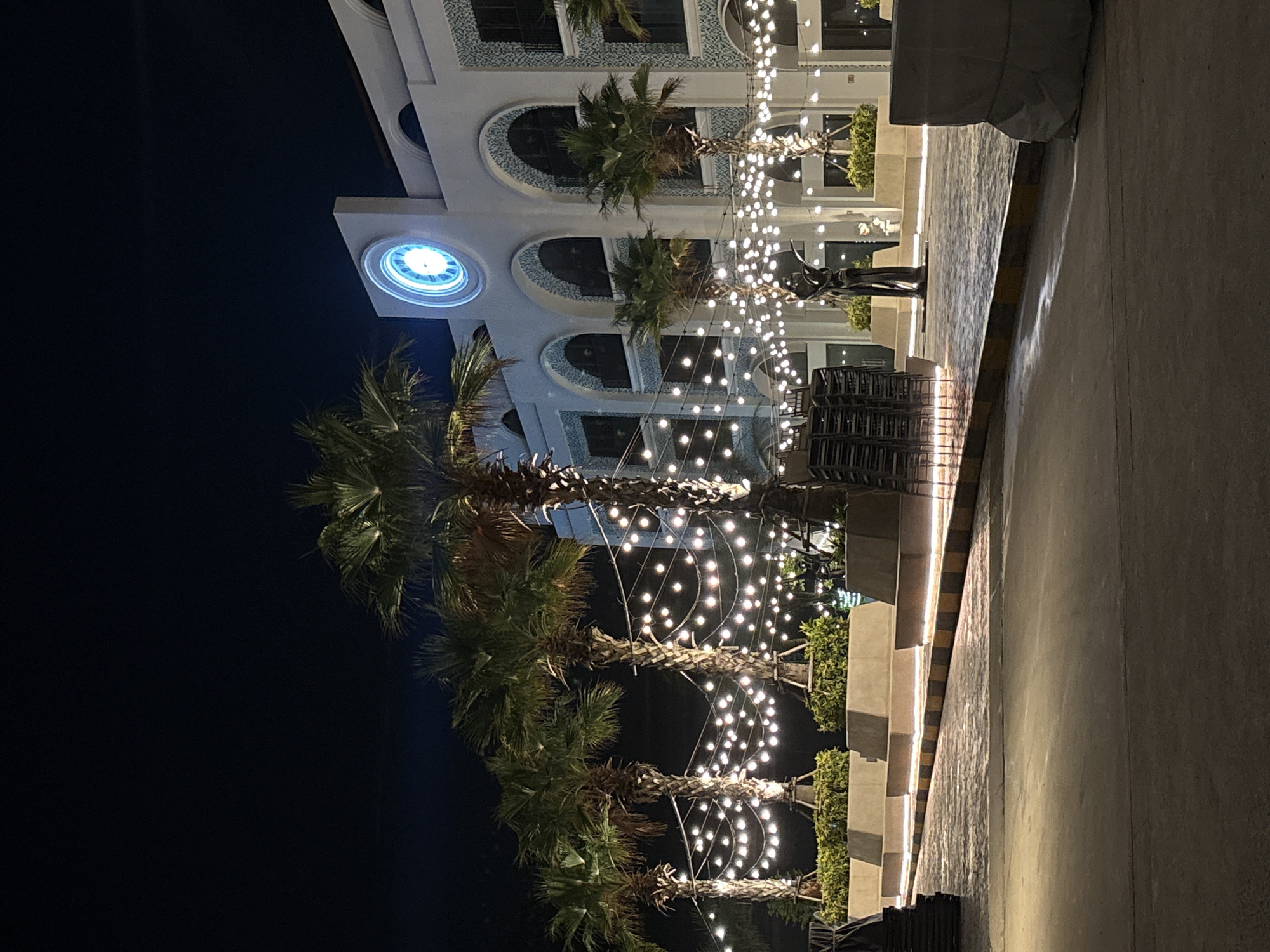 Evening documentation of illuminated heritage area in Trang, Vietnam