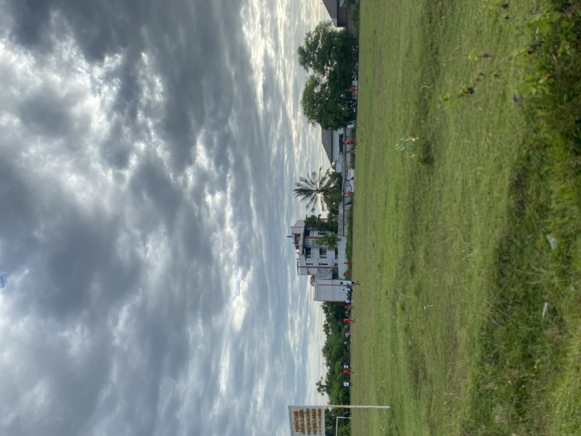 Morning scenes of residential gardens and cloudy skies in Bireuen