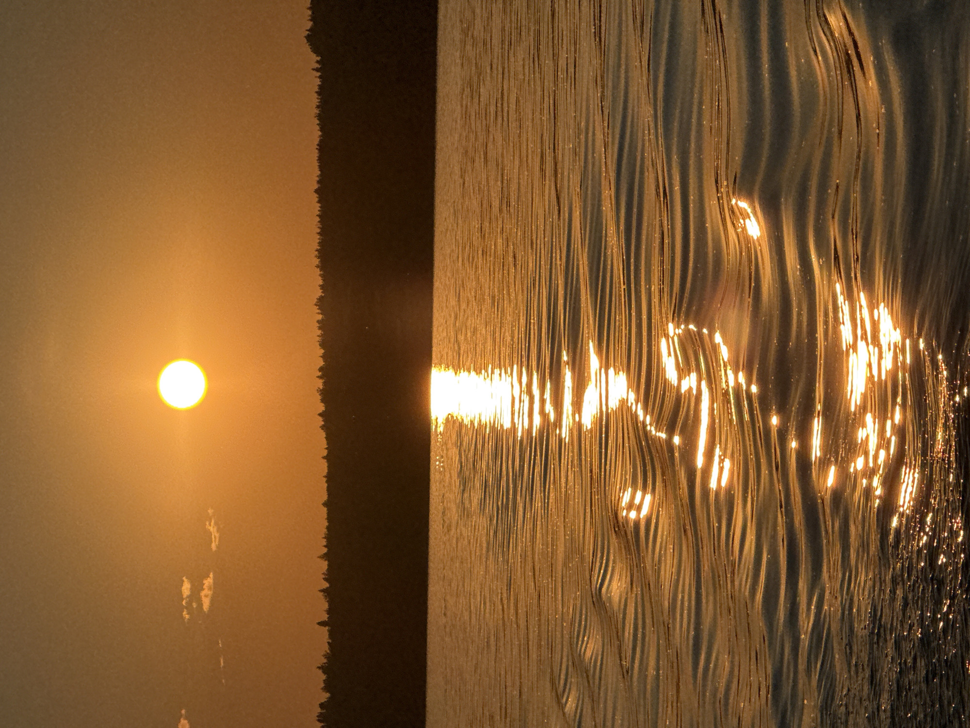 Sunset captured from moving boat on Votkinsk Reservoir