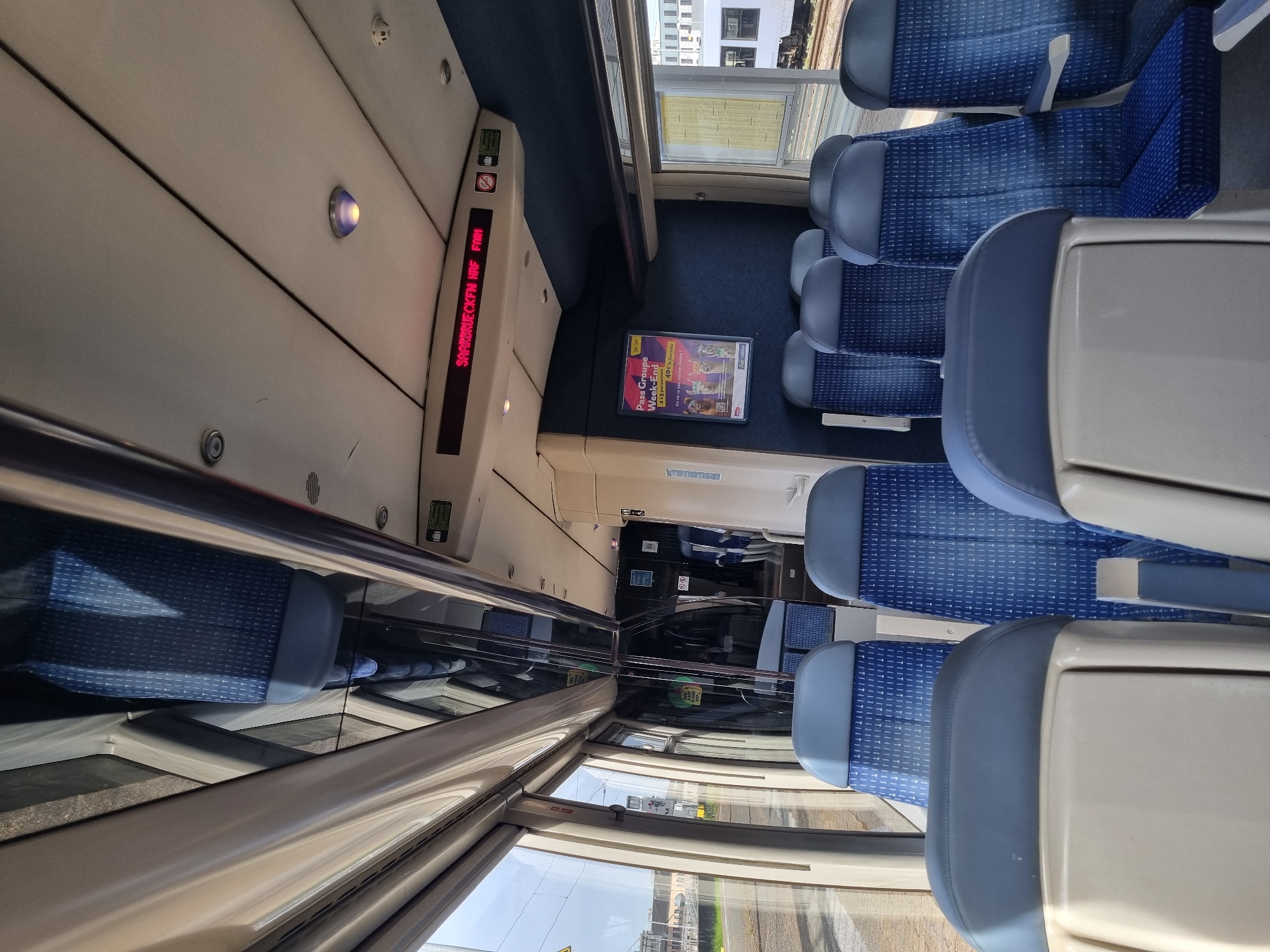 Train interior photographed in Saarbrücken, Germany