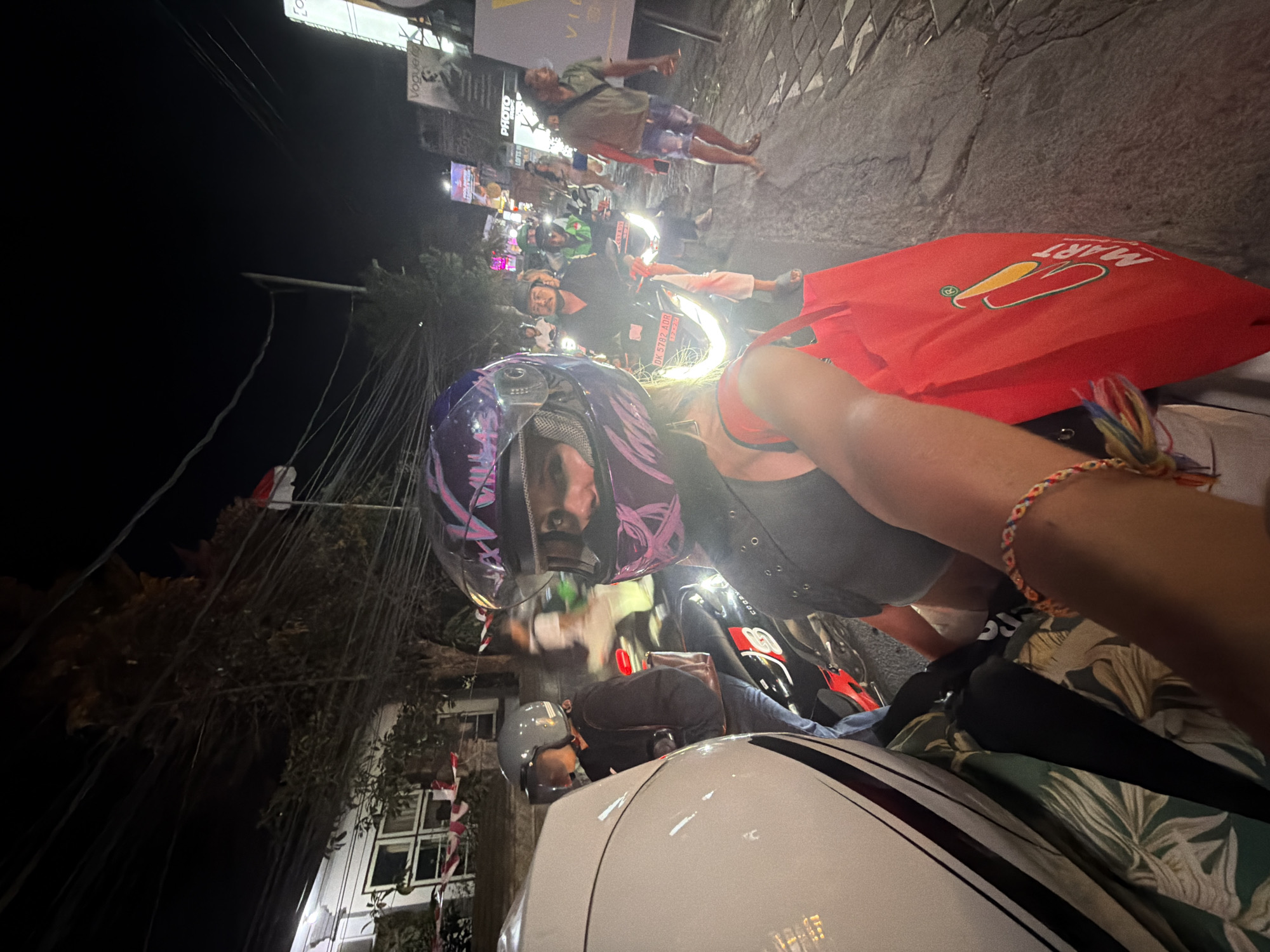 Night scooter ride through North Kuta streets