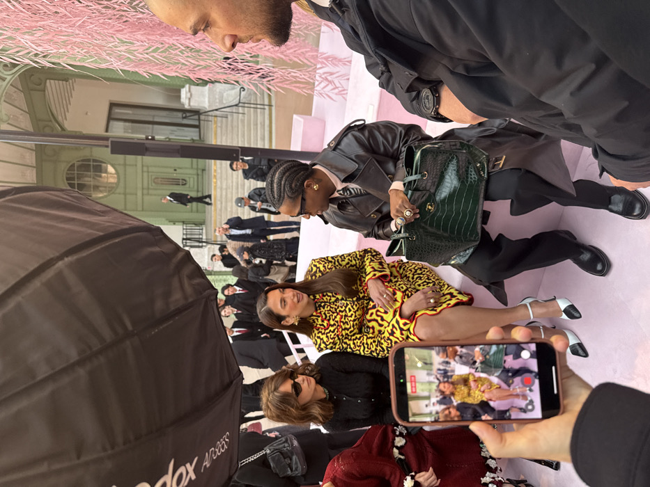 Fashion show with pink installation draws crowds at Grand Palais