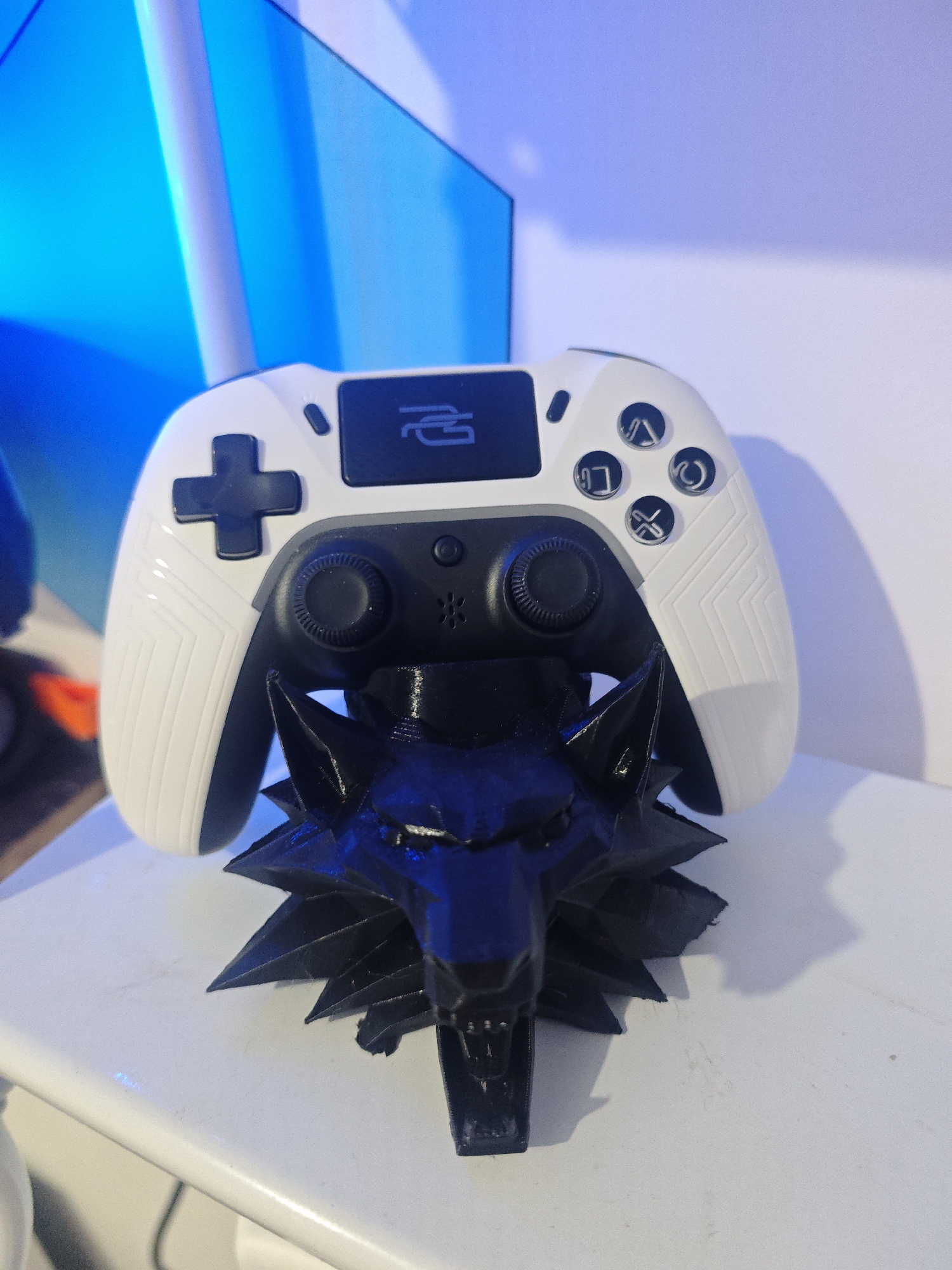Cozy evening at home with gaming gear, octopus toys, and cooking