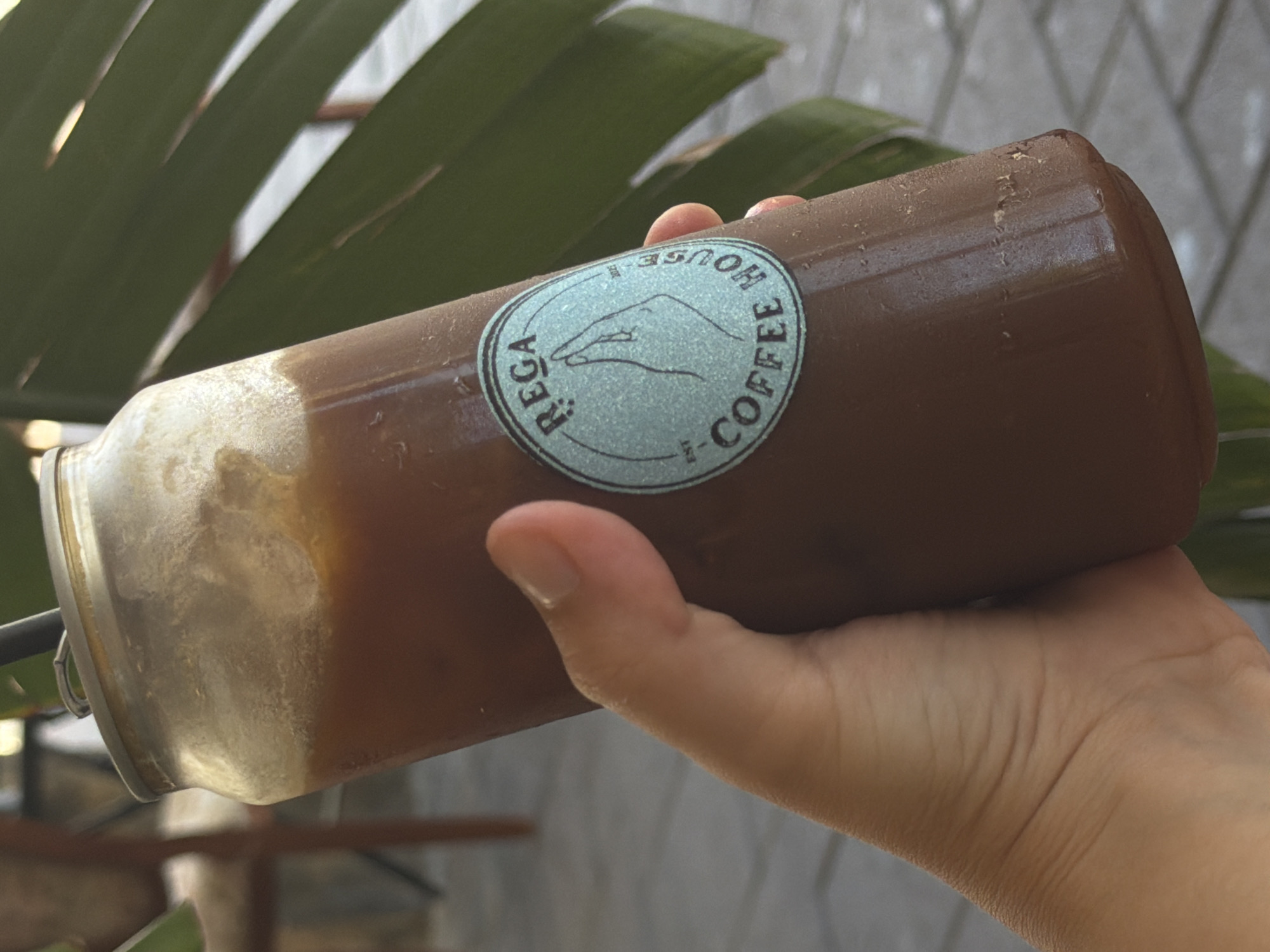Sunny morning out in Bat Yam with iced coffee in hand