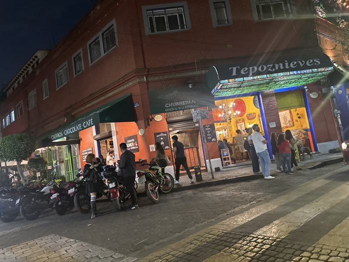 Late-night street scenes documented across Mexico City's Coyoacán borough