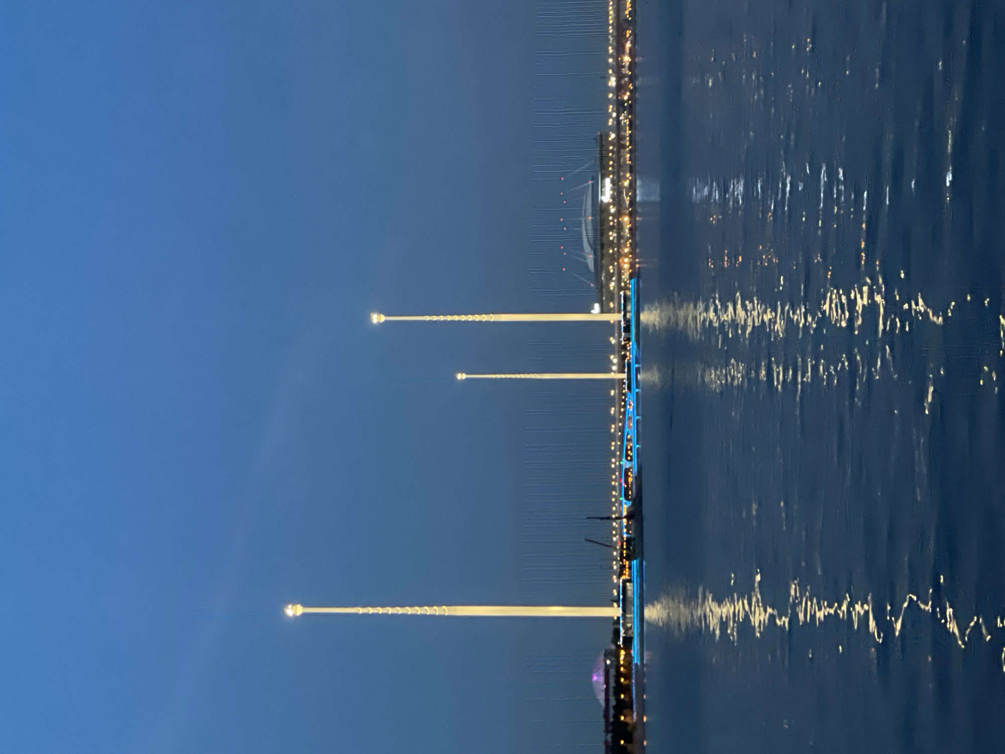 Saint Petersburg skyline captured at dusk, Lakhta Center illuminated
