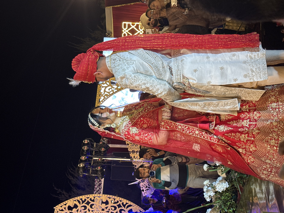 Traditional Indian wedding celebration with fireworks in Rajasthan