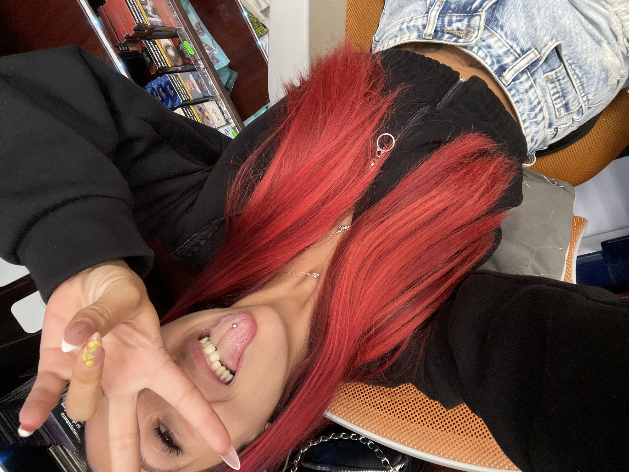 Red-haired woman photographed multiple times across Sofia morning