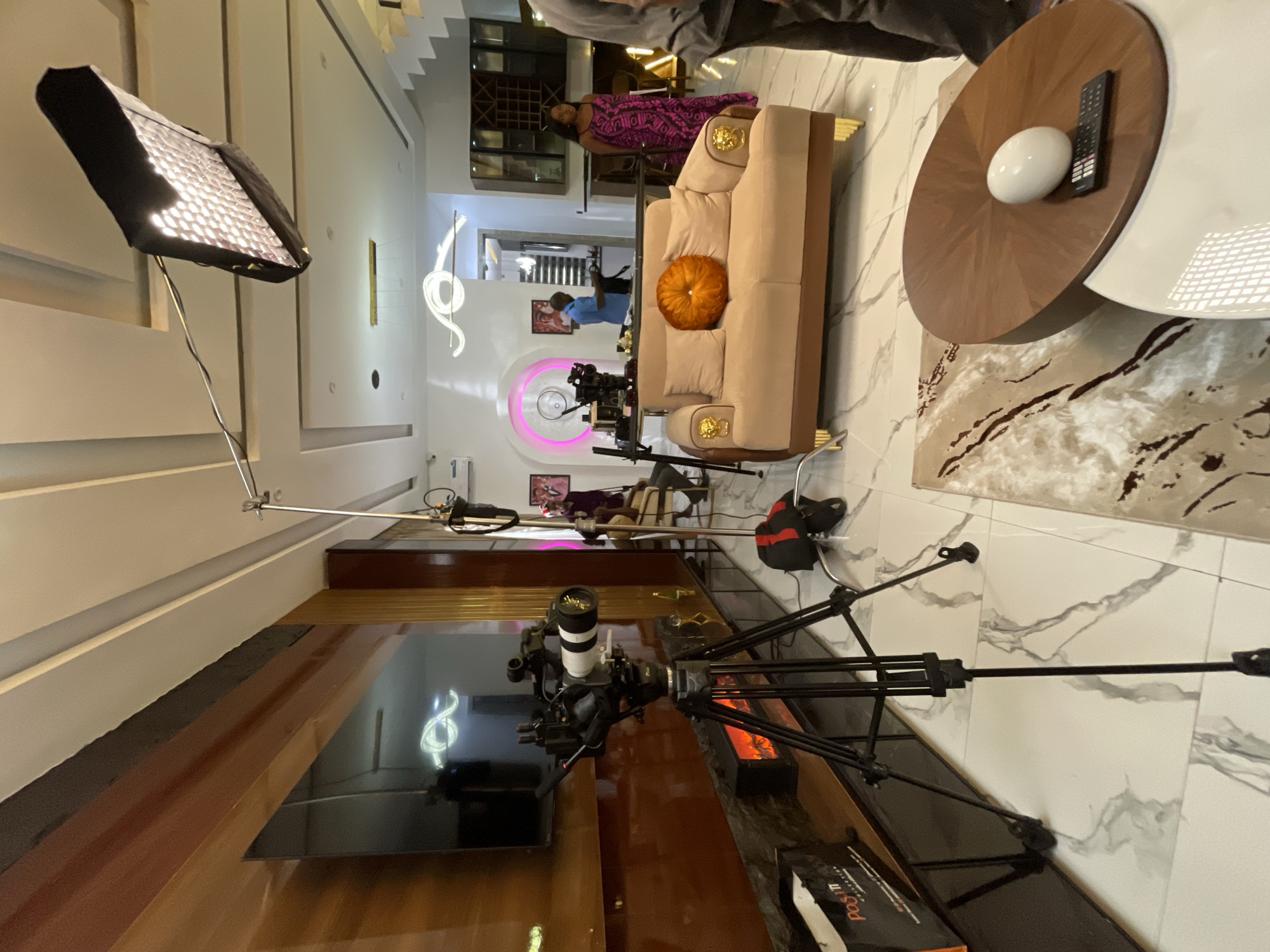 Video production filmed in luxury apartment with professional equipment