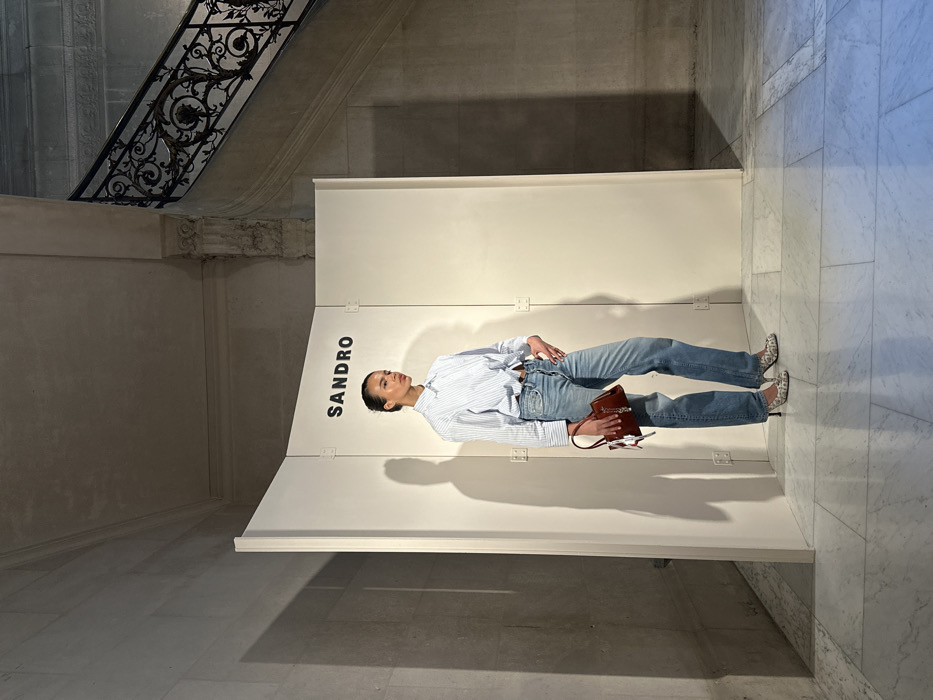 Model photographed at Paris theater and outdoor locations