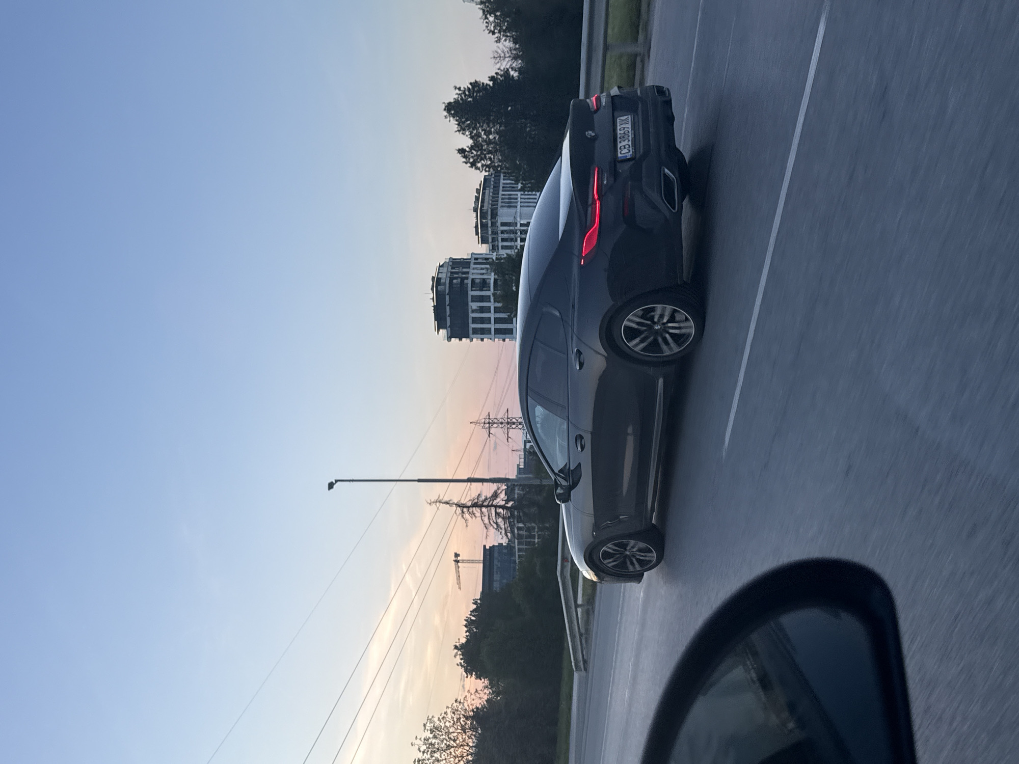 BMW spotted on Sofia roadway during evening hours