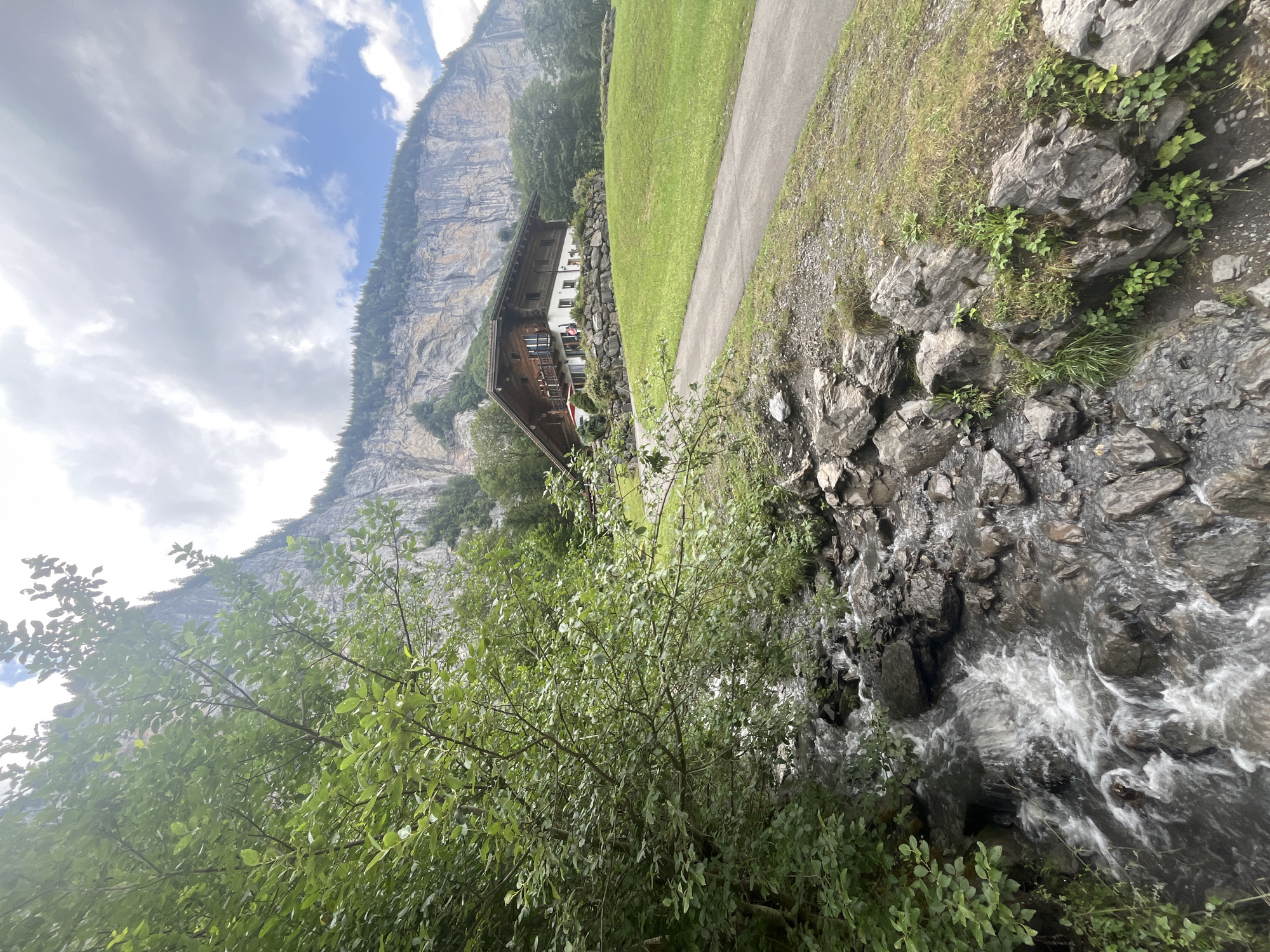 Classic Lauterbrunnen — cliffs, streams, and timber architecture