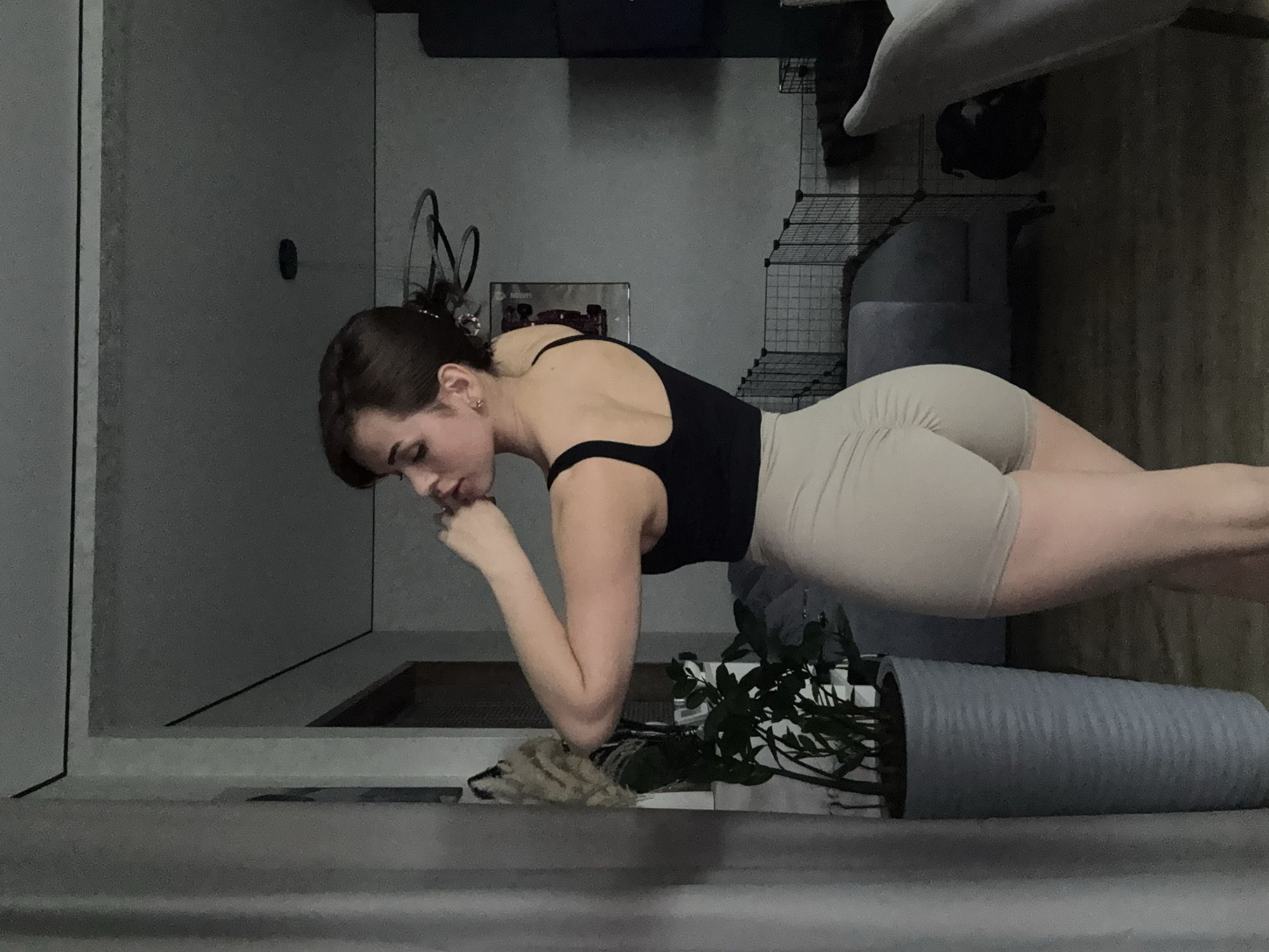 Woman exercises, takes selfies during workout in Russian village