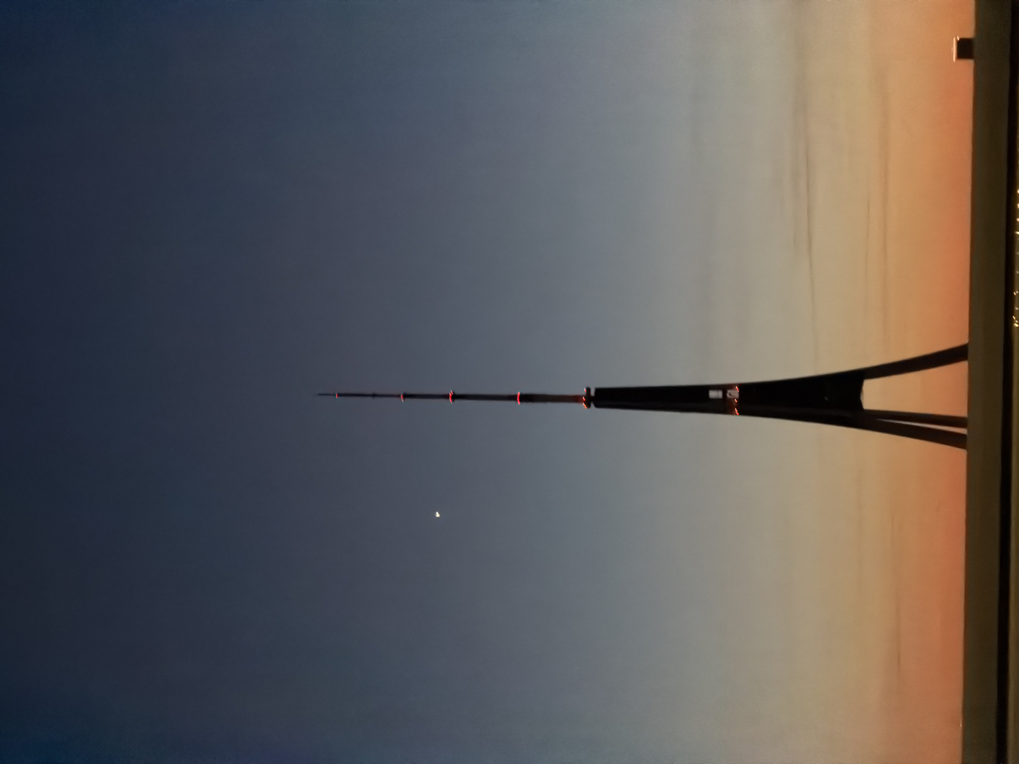 Riga TV Tower photographed during twilight hours by witnesses