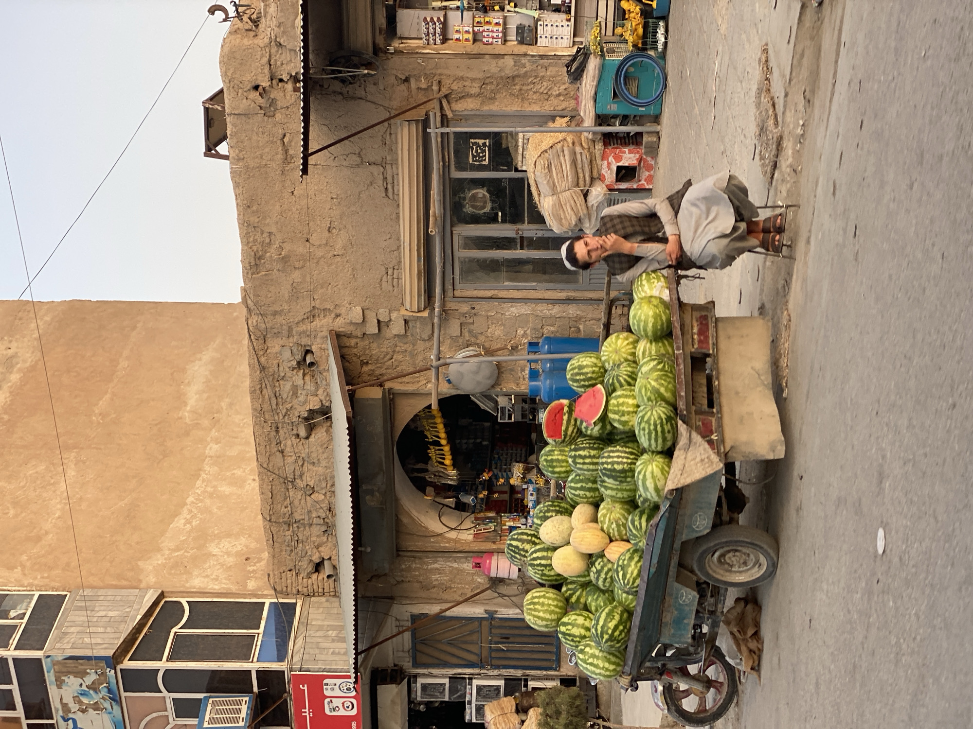 Watermelon cart vendor on a Kandahar street