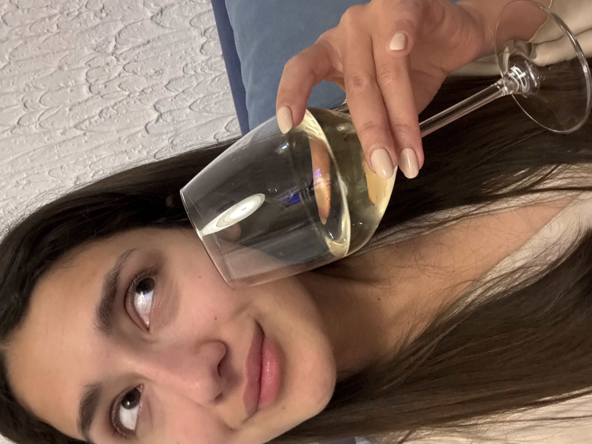 Evening relaxation with wine and pet captured in Montenegro