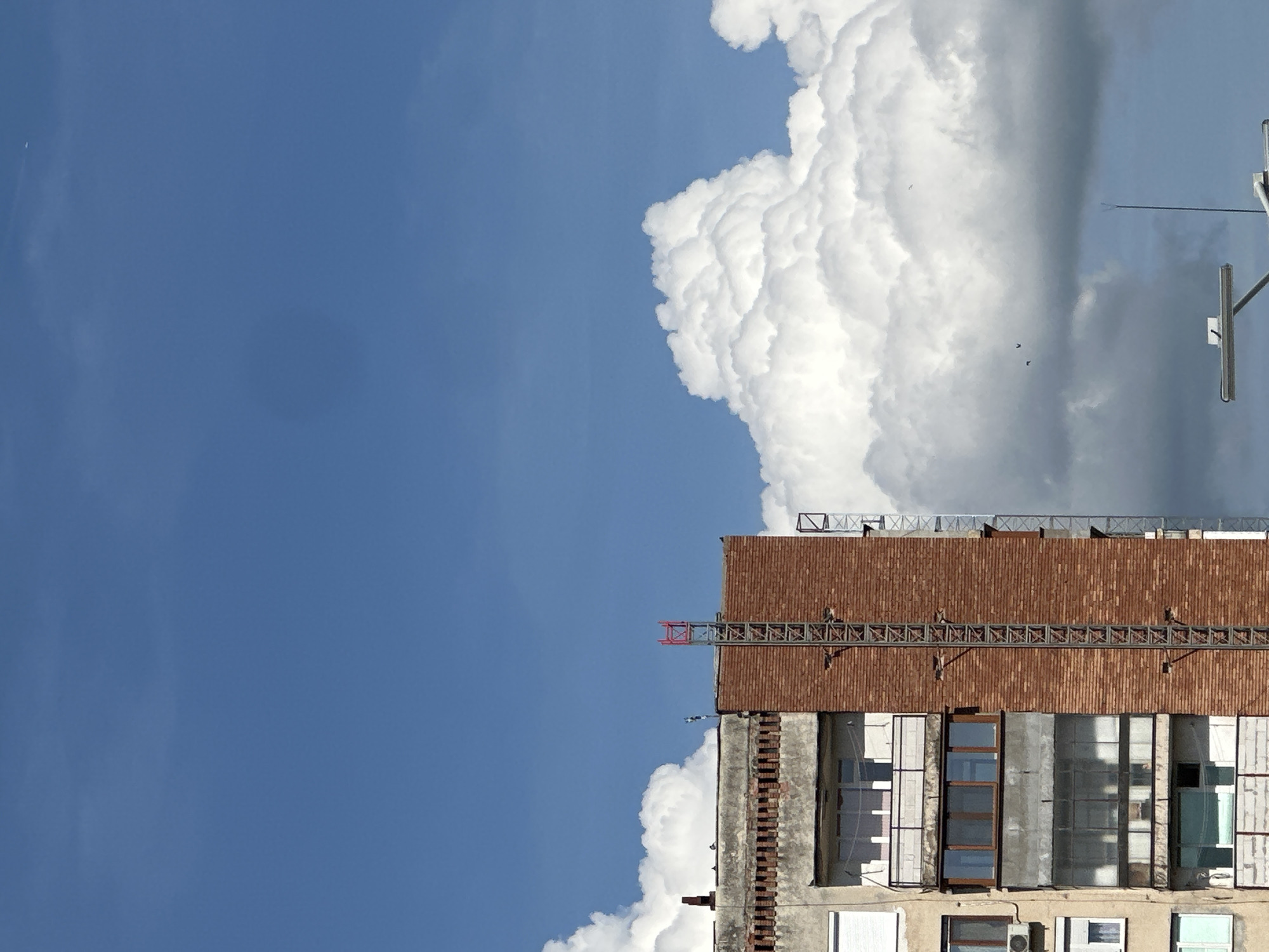 Building photographed against vivid sky in Lovech, Bulgaria