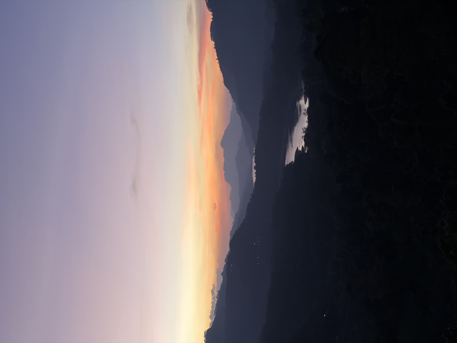 Twilight colors observed over Ramboda, Sri Lanka landscape