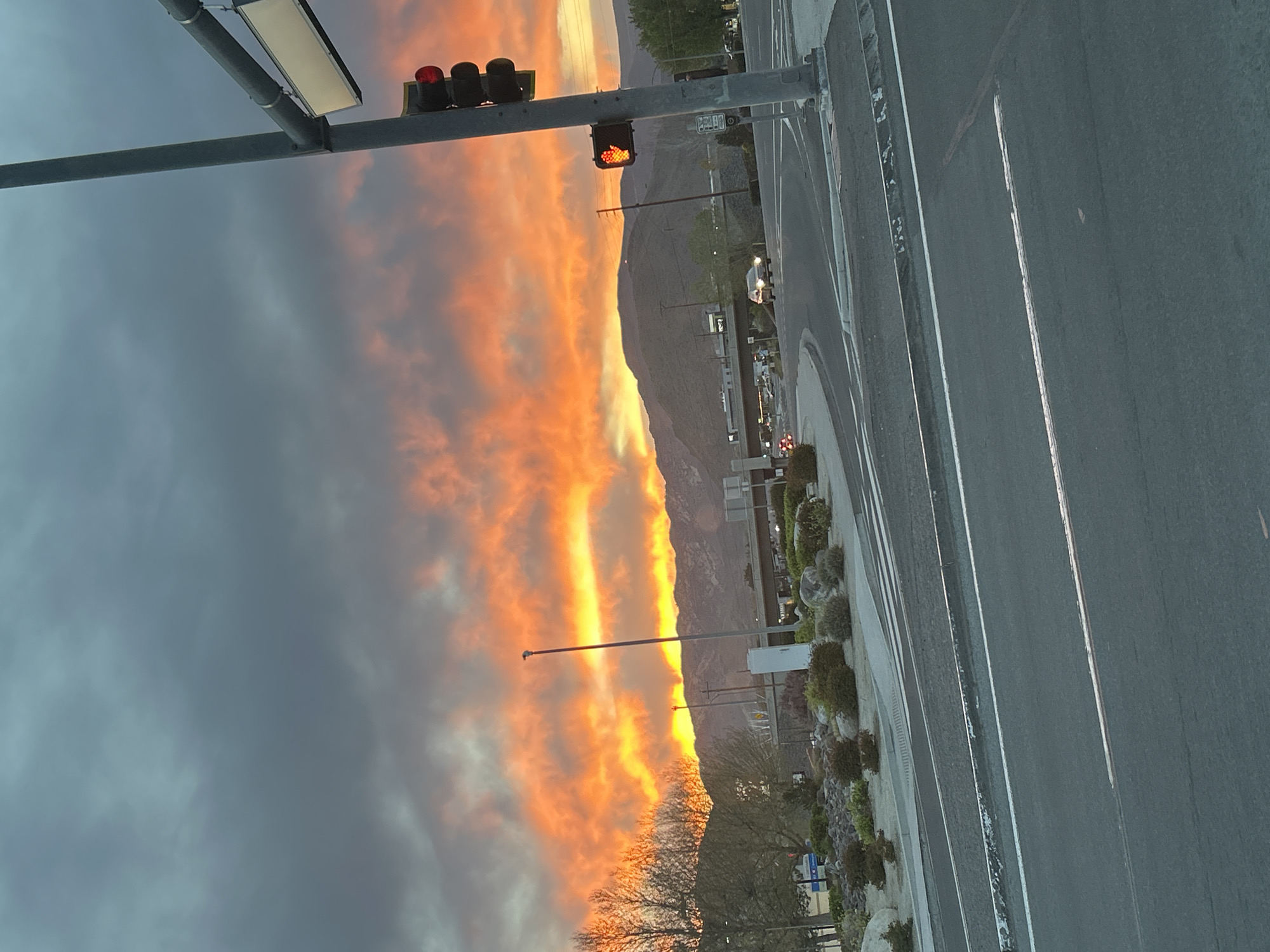 Sunset colors paint Reno skyline in orange and red