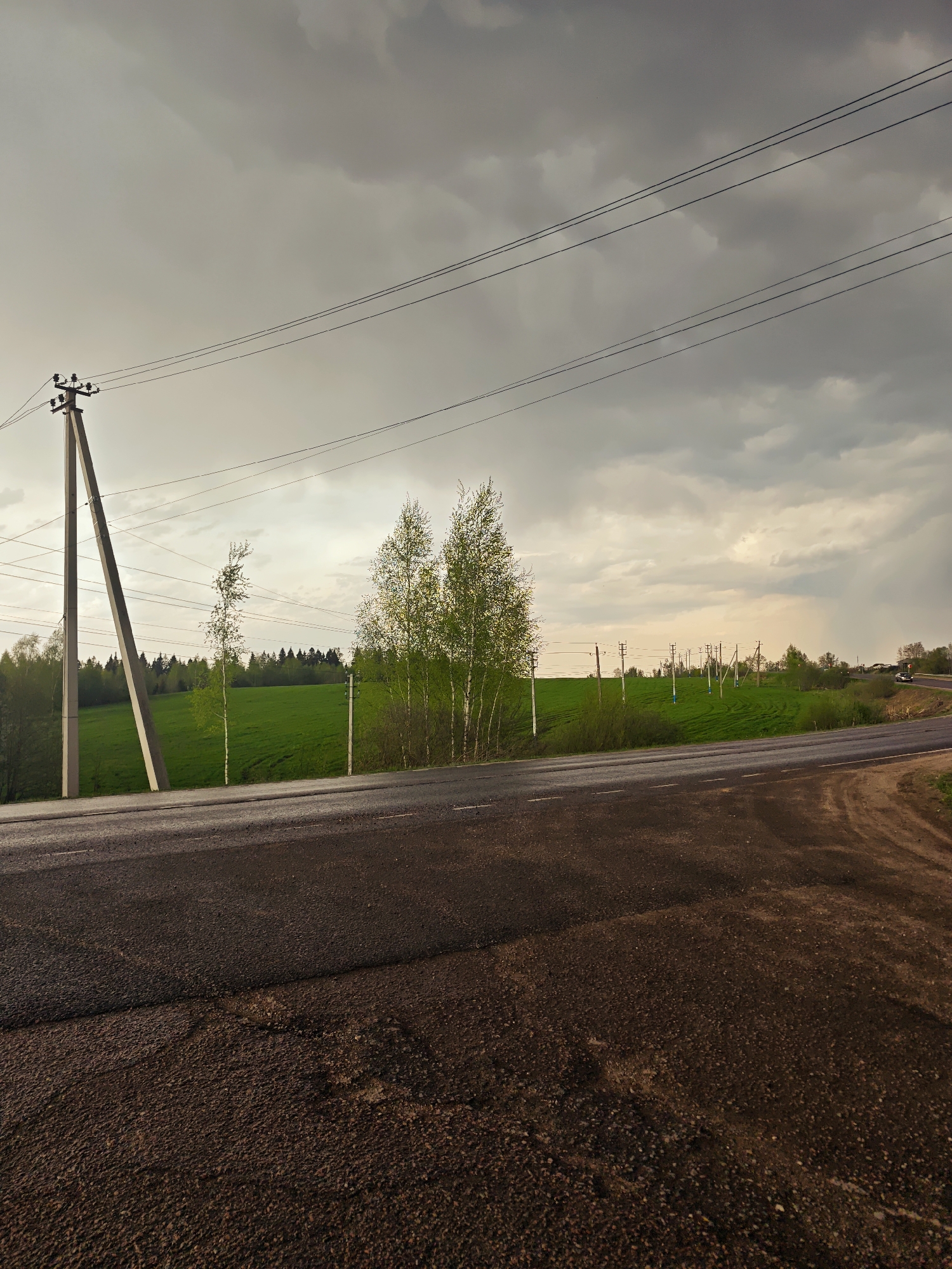 Rural road and materials documented in Svistukha, Russia