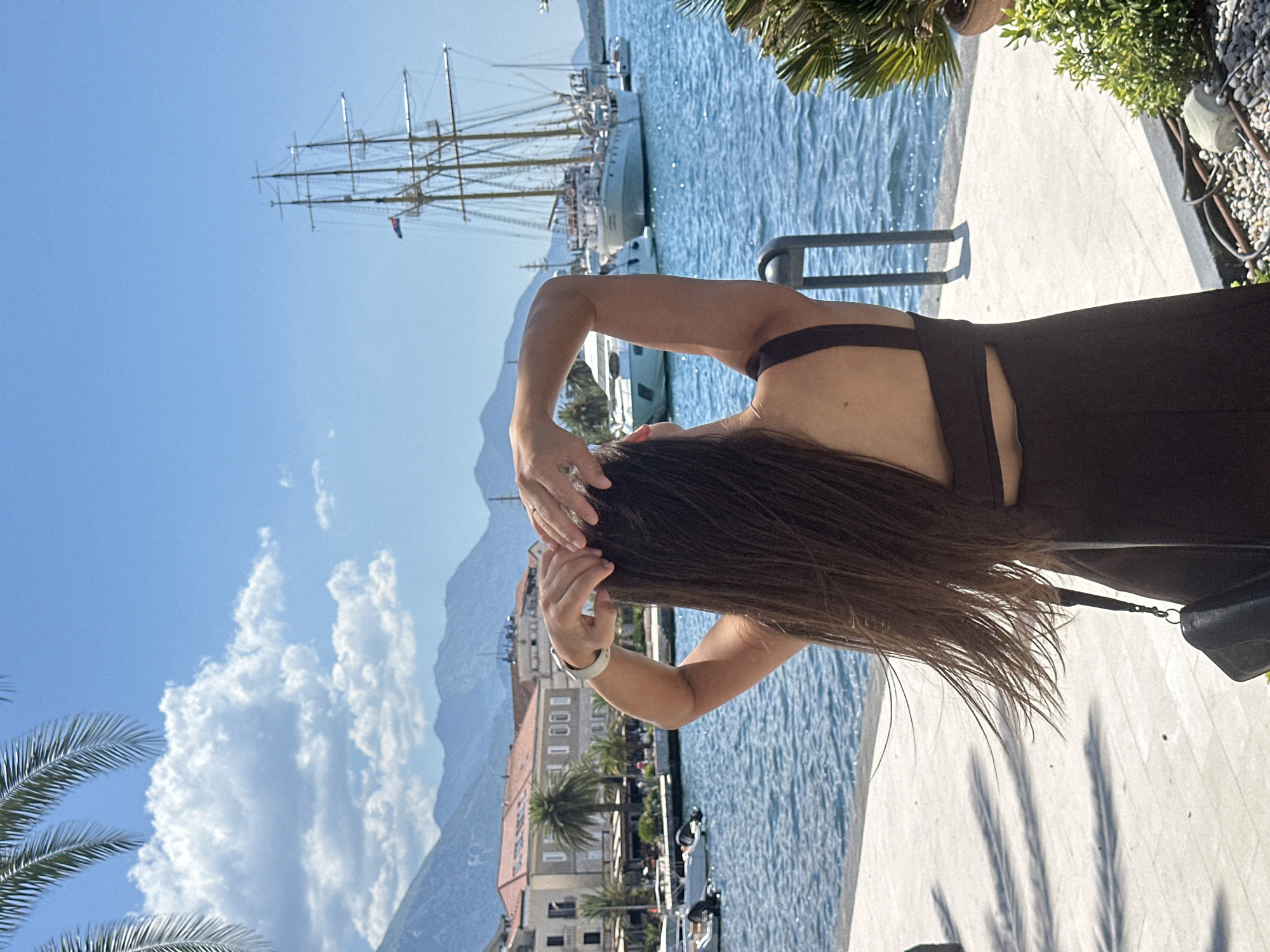 Summer morning at Porto Montenegro's waterfront marina