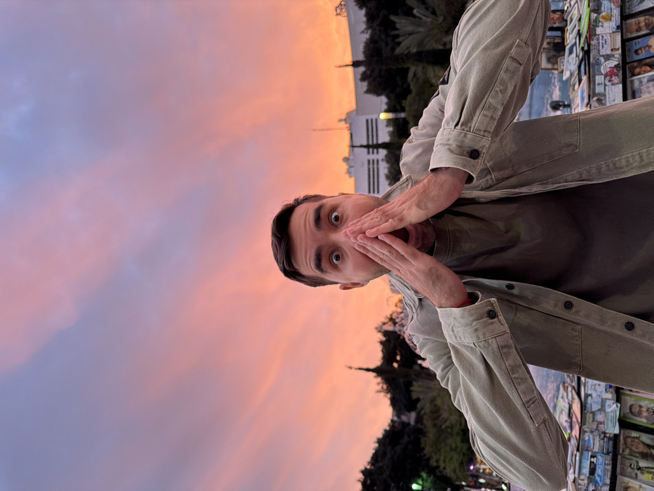 Memorial site gathering documented in Tel Aviv sunset