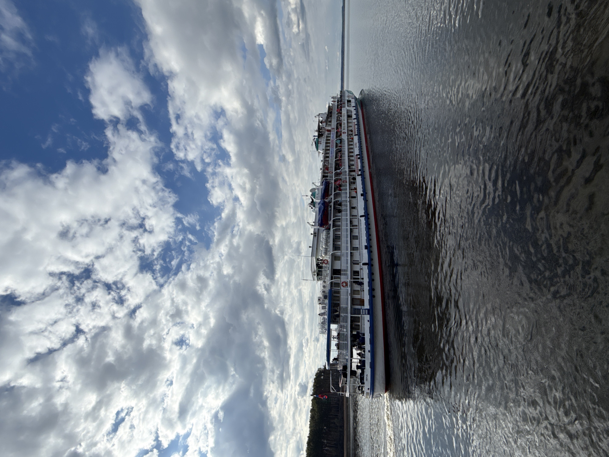 River cruise ships operate on Russian waterways near Chaikovsky