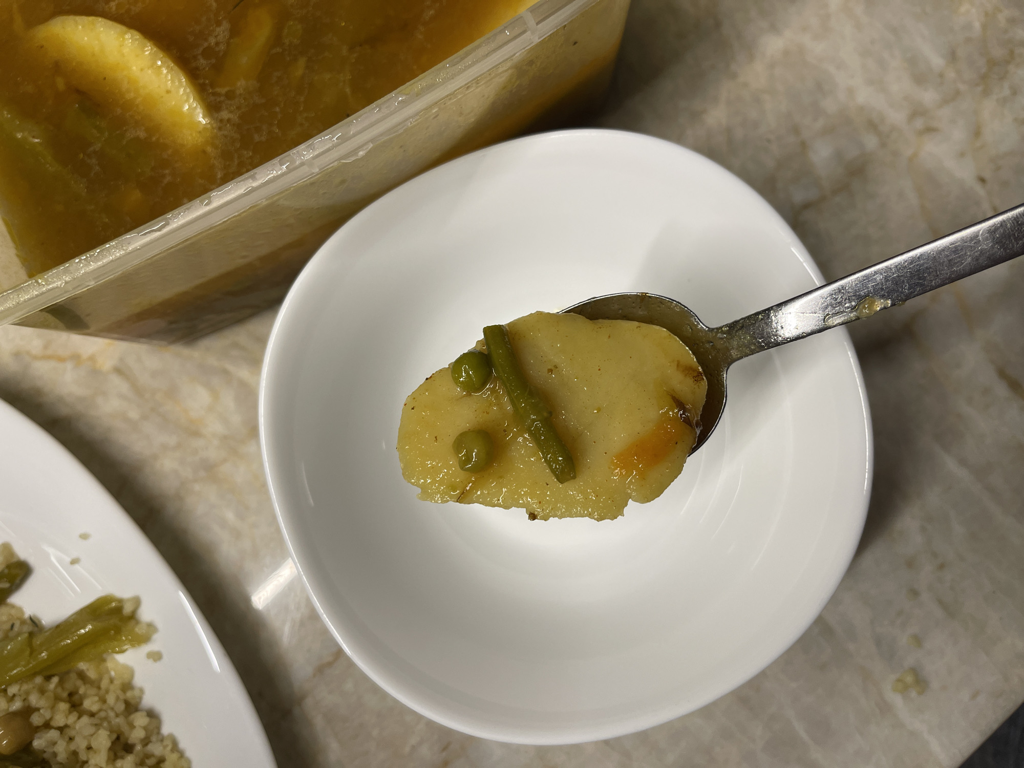 Vegetable stew served in Jisr az-Zarqa