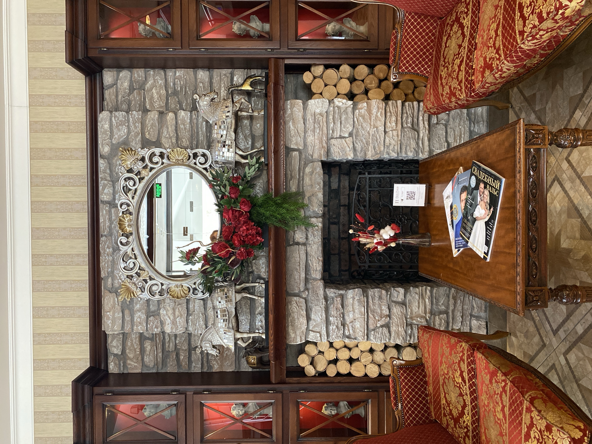 Upscale restaurant interior documented in early morning Yekaterinburg