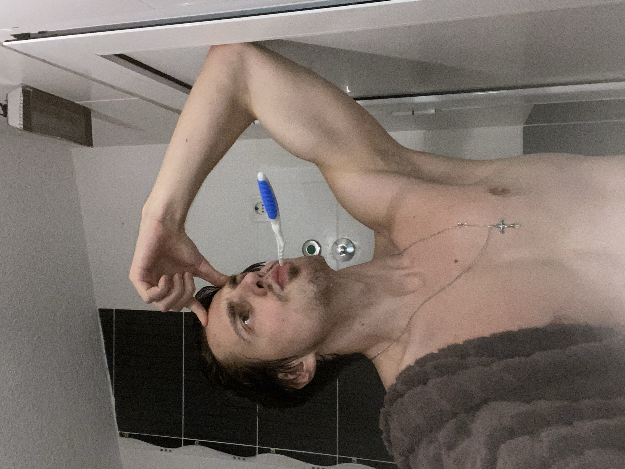 Late-night bathroom routine documented in Šušanj, Montenegro