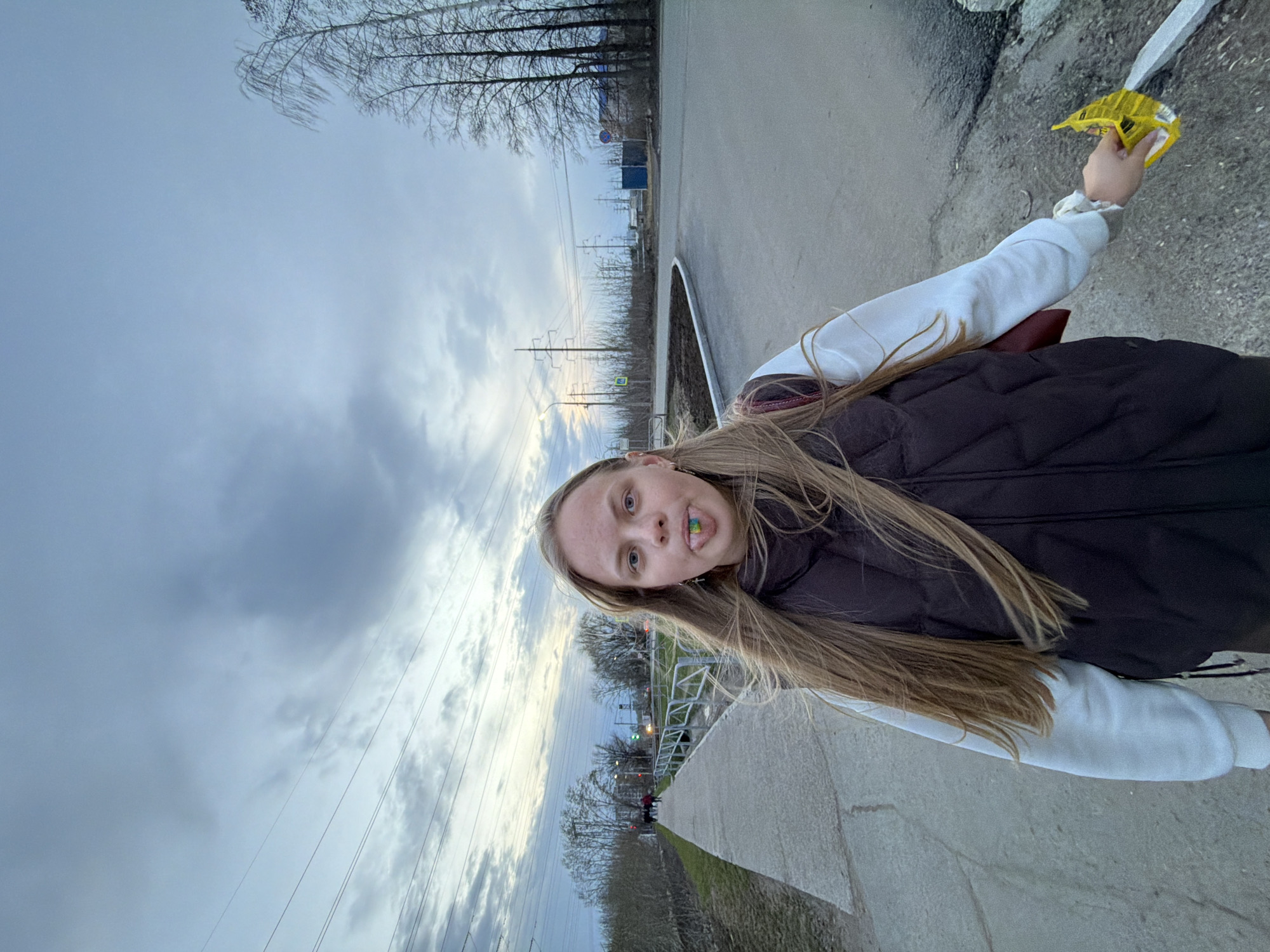 Woman photographed outdoors in Chaikovsky, Russia