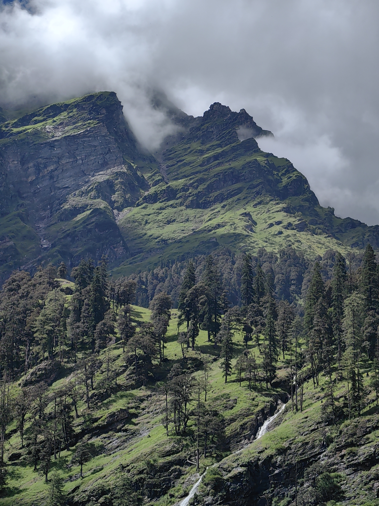 Mountain road journey through Burwa, waterfalls and cable car construction