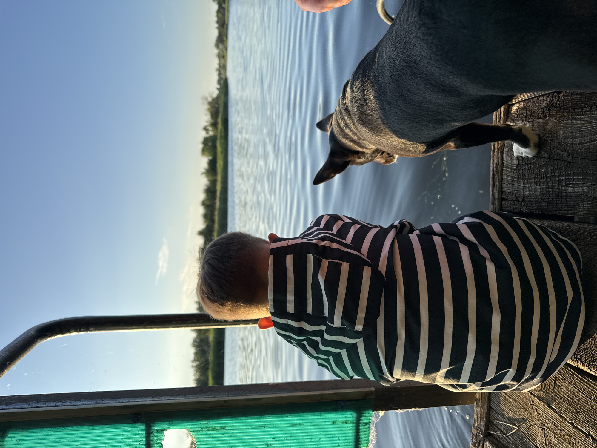Evening waterfront hangout with friends, dog, and glow sticks in Lozuvatka