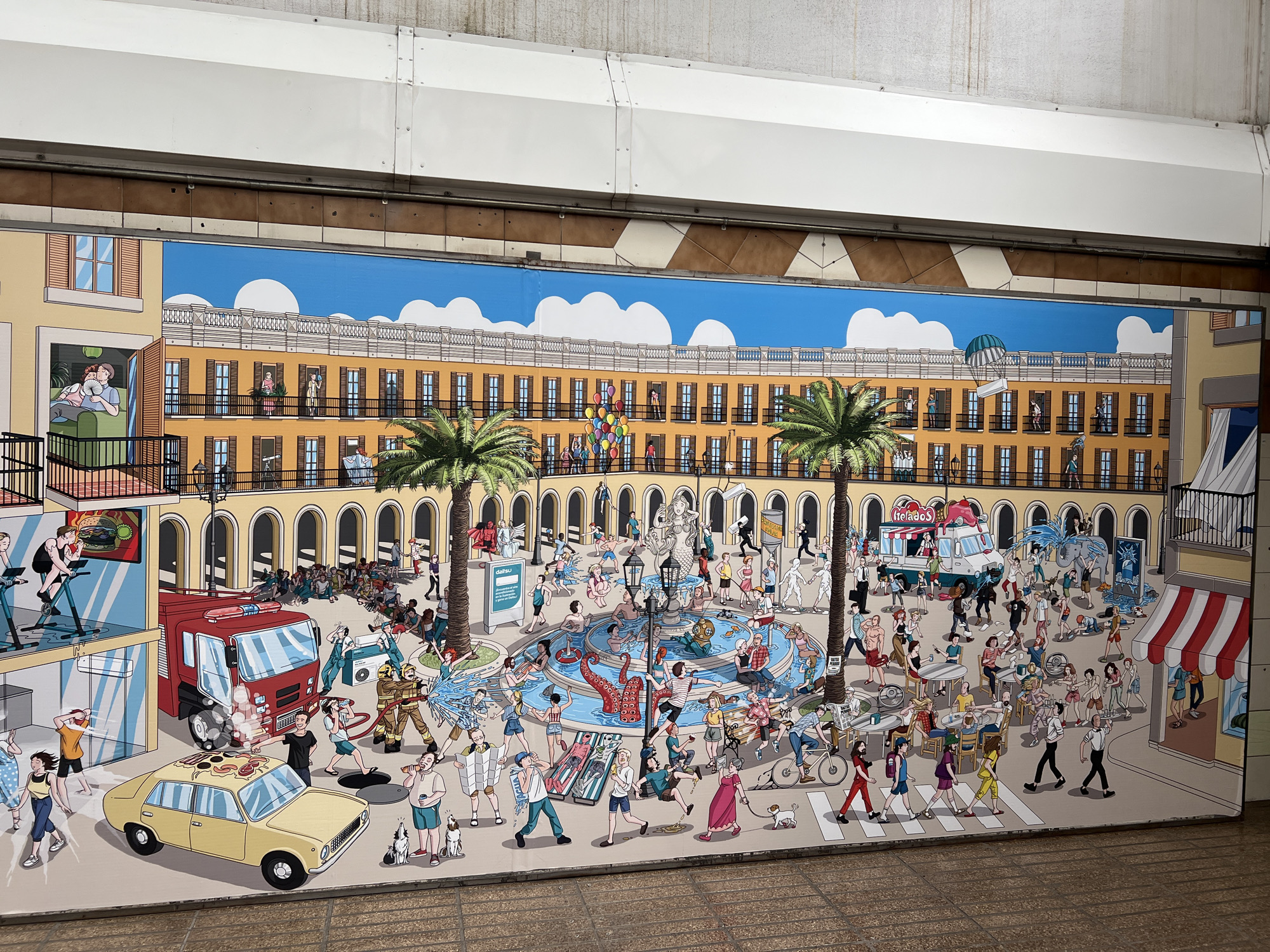 Morning documentation of Valencia street art and railway station architecture