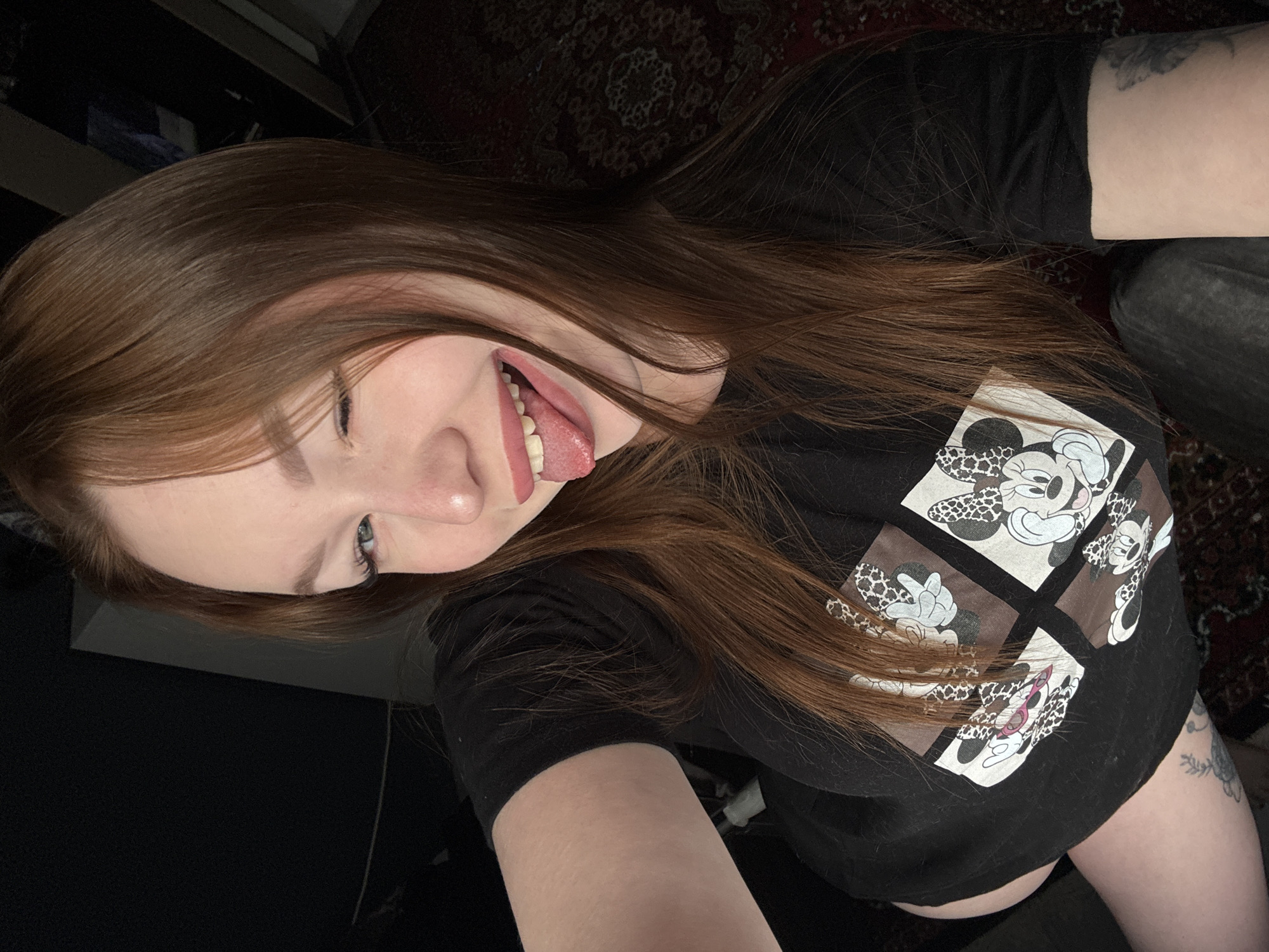 Playful selfie series in a Mickey Mouse tee, Irkutsk
