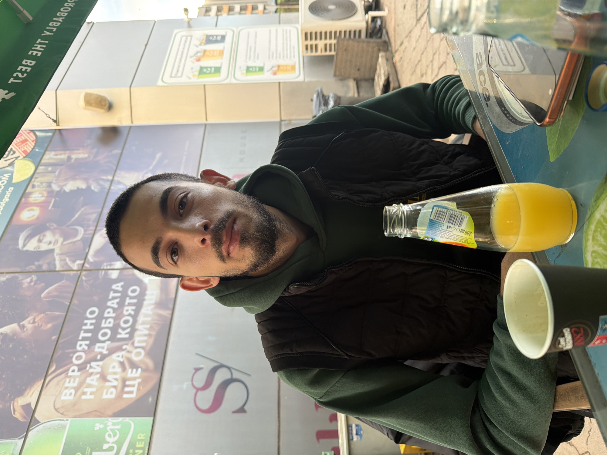Man documents afternoon cafe visit and park stroll in Sofia